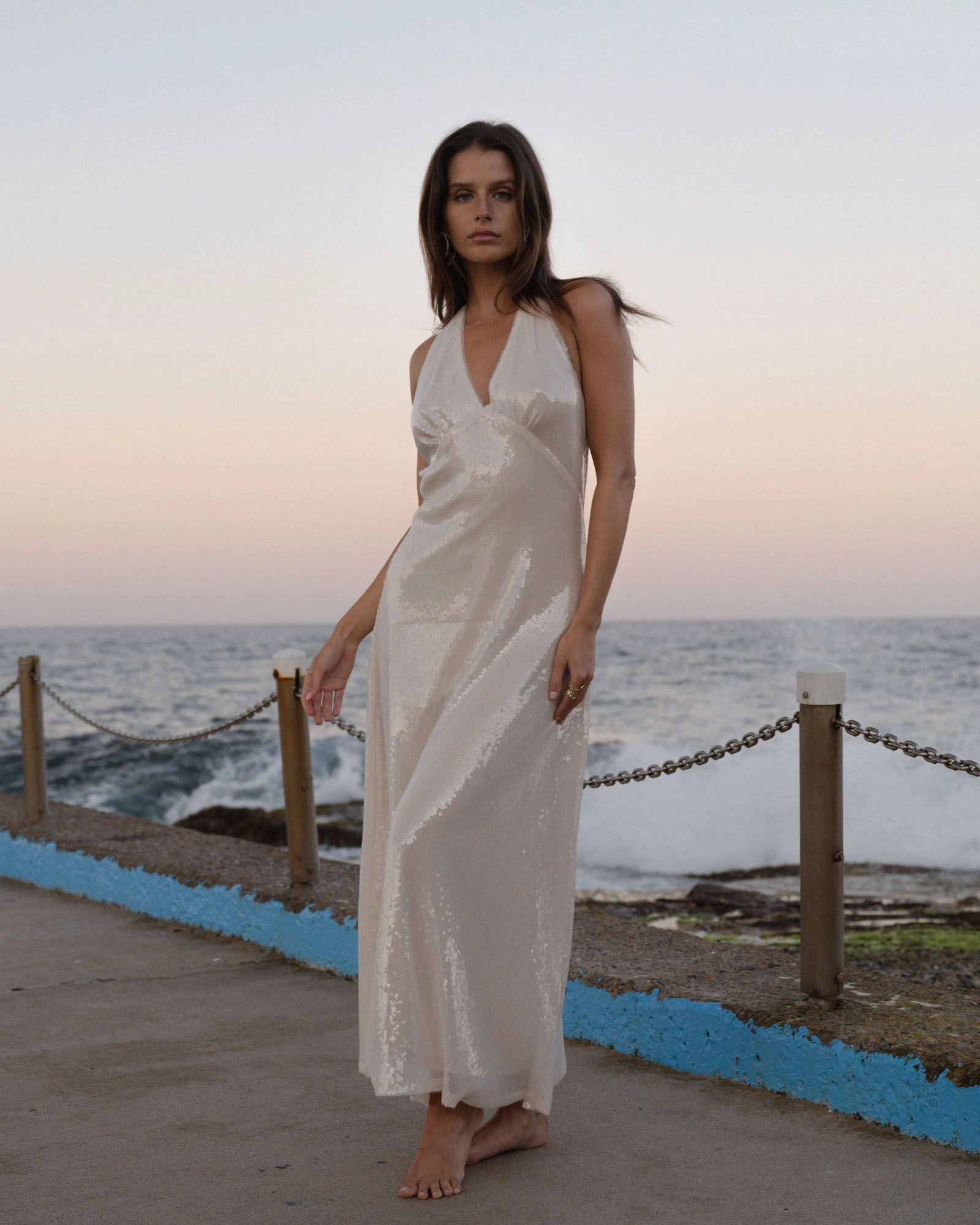 Forcat Clothing - Ariana Sequin Halter Dress