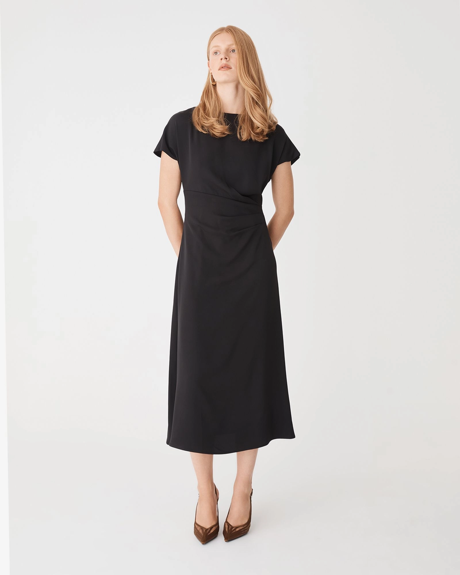 Forcast Clothing - Bianca Side Pleat Midi Dress
