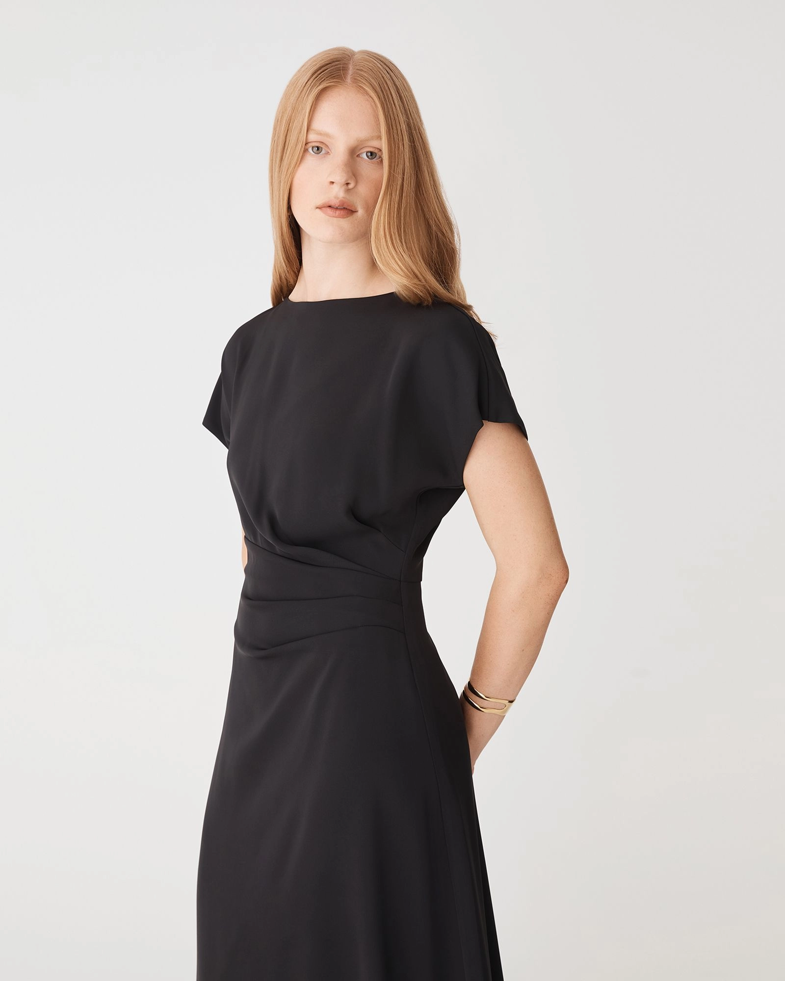 Forcast Clothing - Bianca Side Pleat Midi Dress