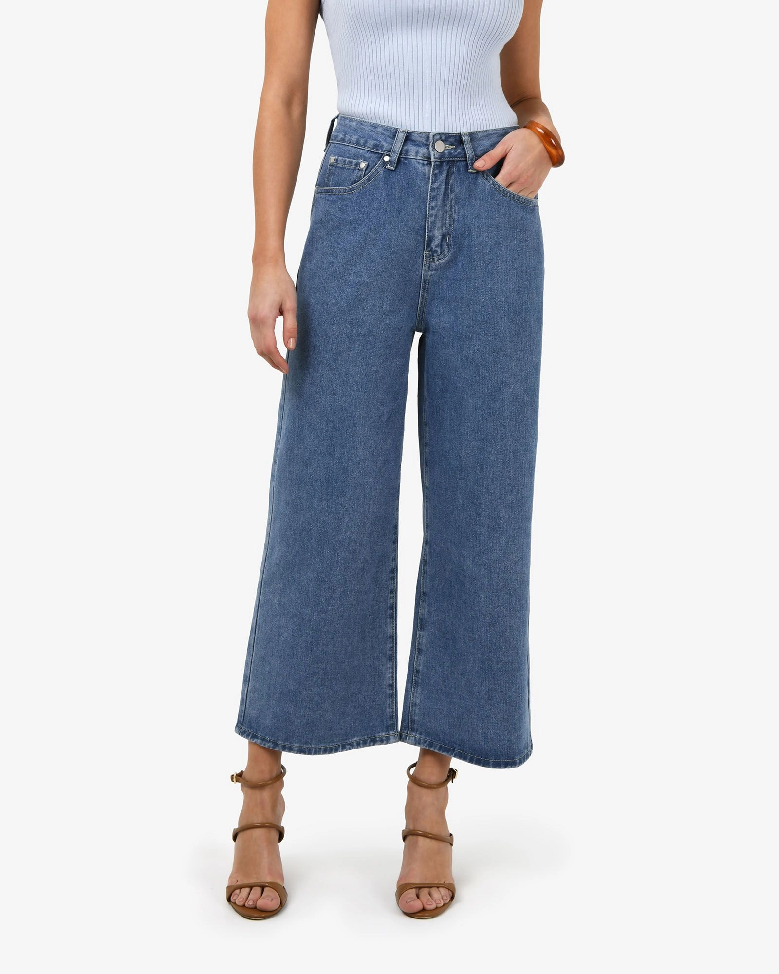 Forcast Clothing - Windsor Cropped Wide Leg Jeans
