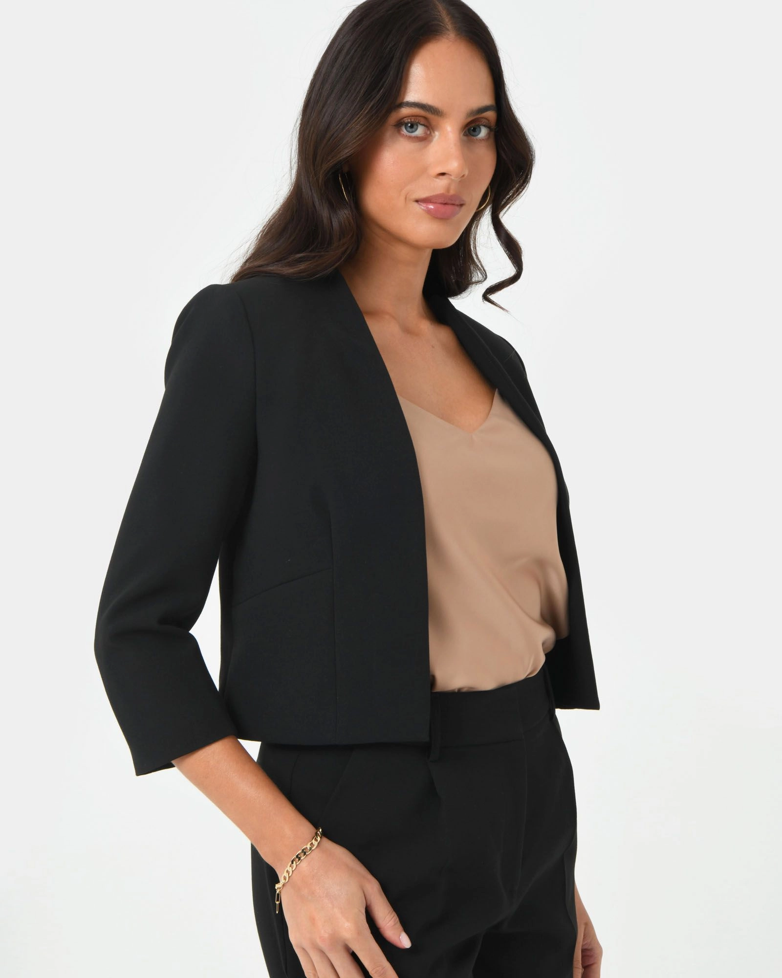 Forcast Clothing - Nikki Collarless Cropped Jacket
