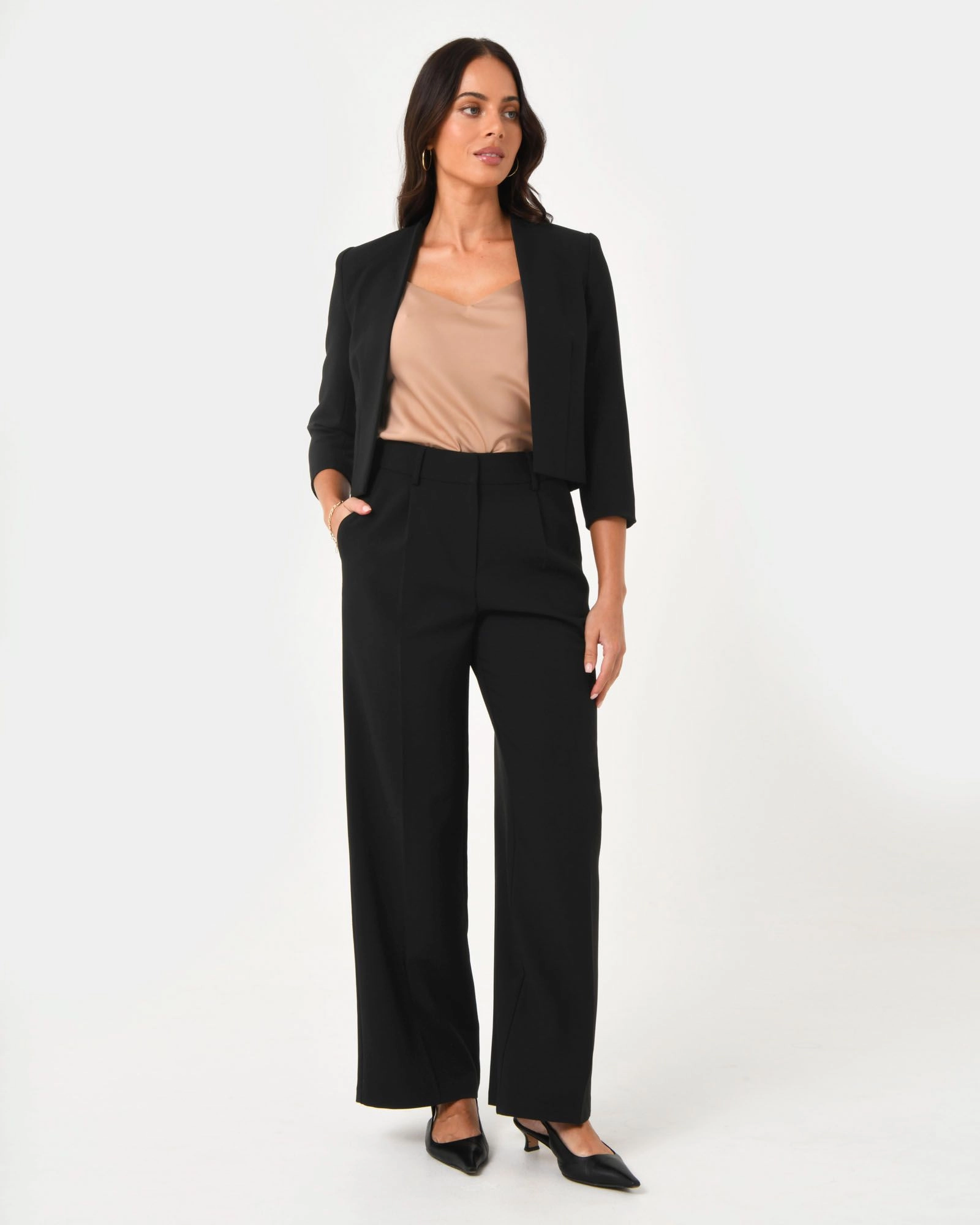 Forcast Clothing - Nikki Collarless Cropped Jacket
