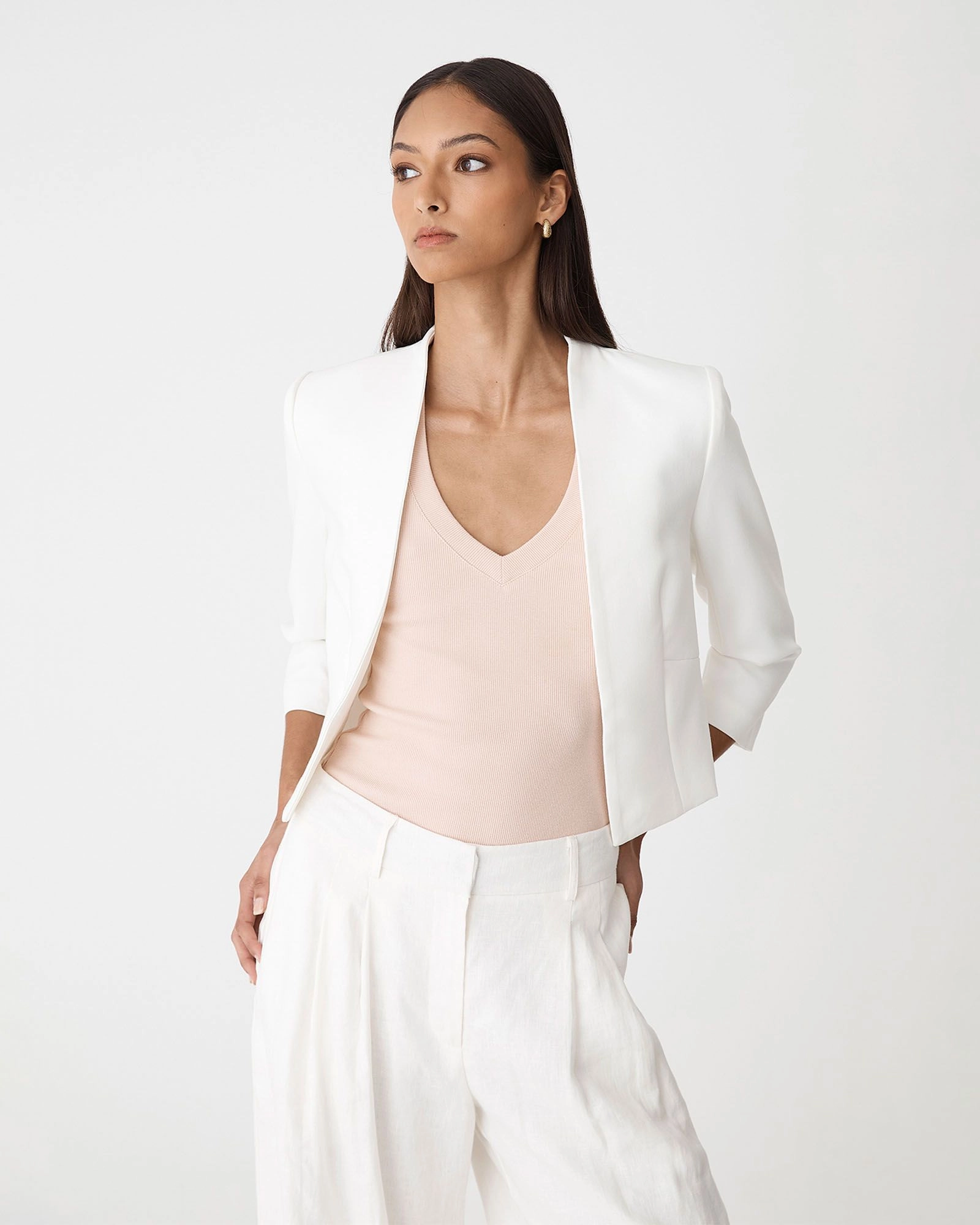 Forcast Clothing - Nikki Collarless Cropped Jacket