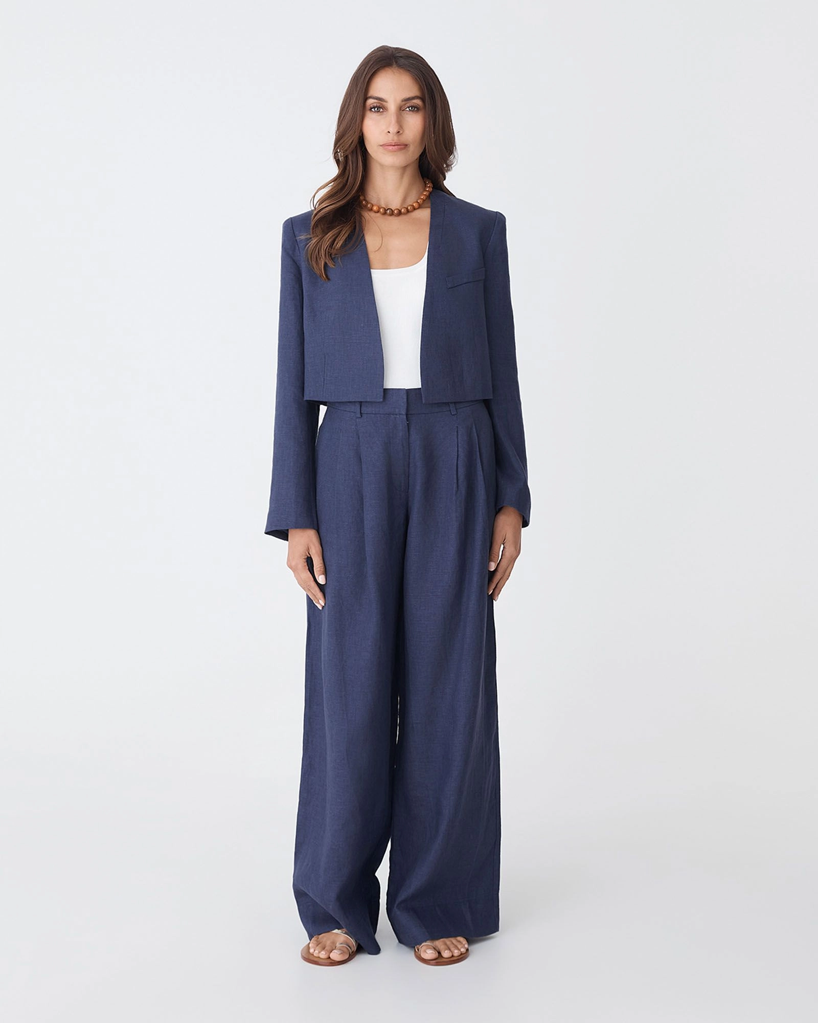 Forcast Clothing - Ami Cropped Linen Jacket