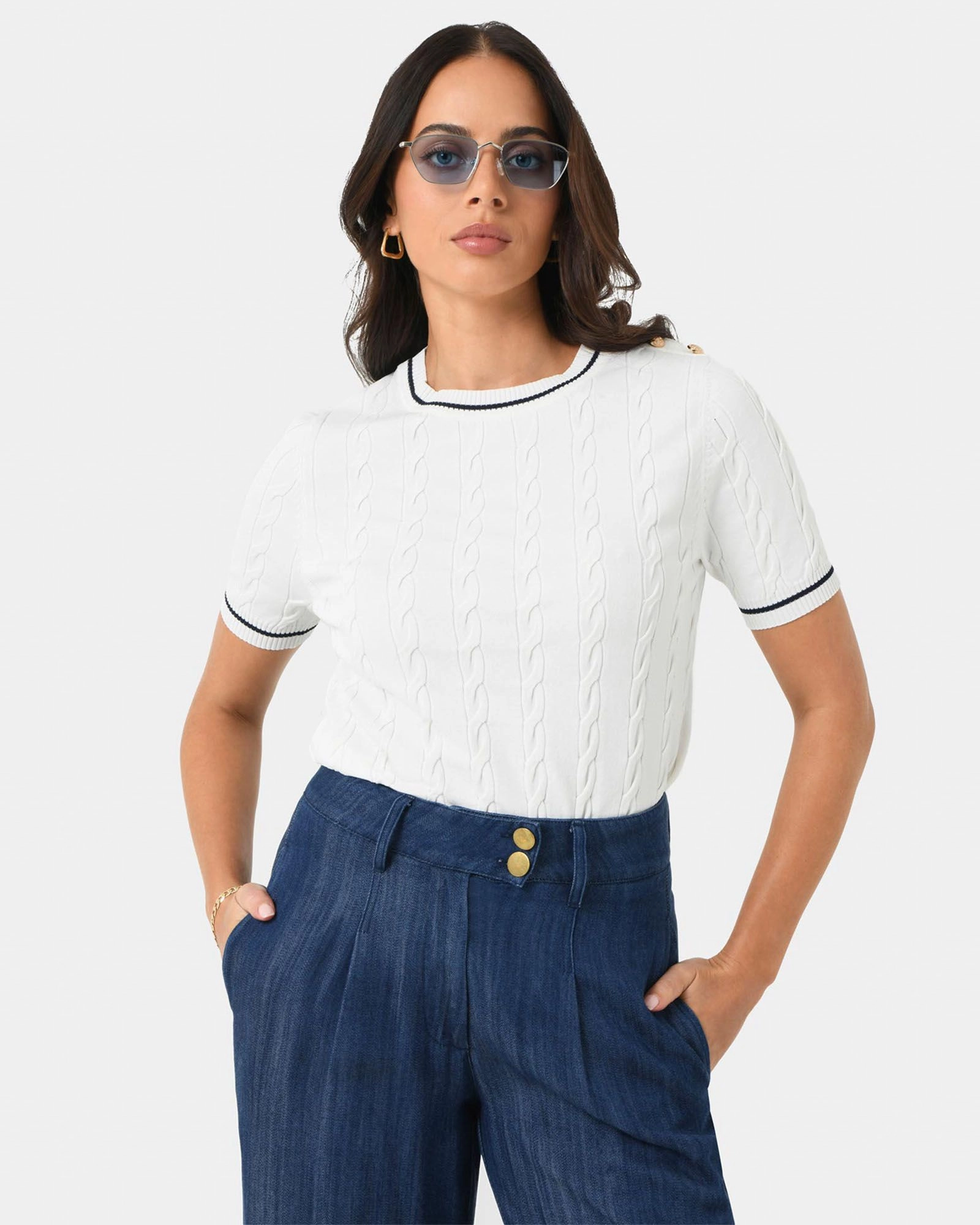 Forcast Clothing - Harvey Cable Knit Top
