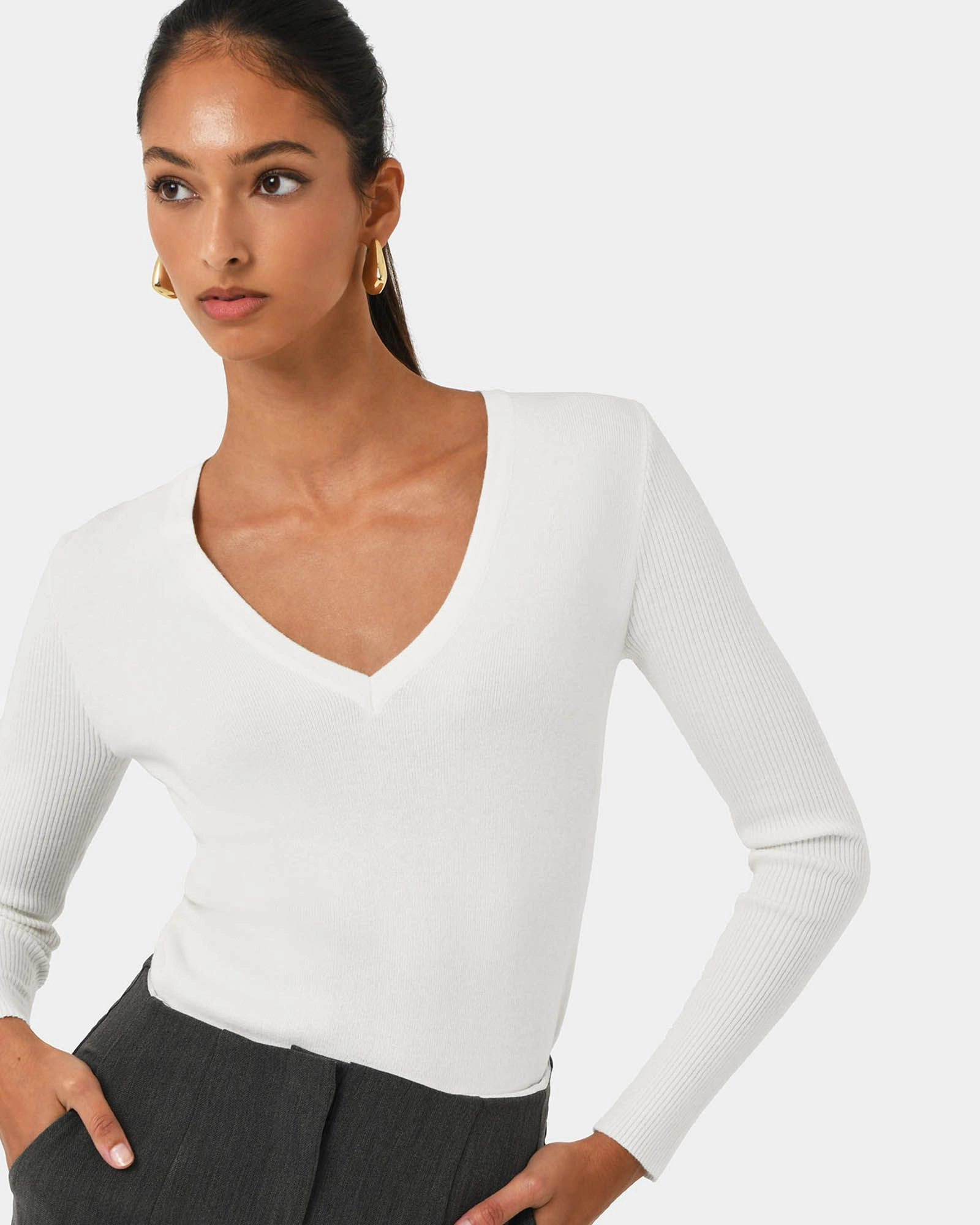 Forcast Clothing - Vicky V-Neck Knit