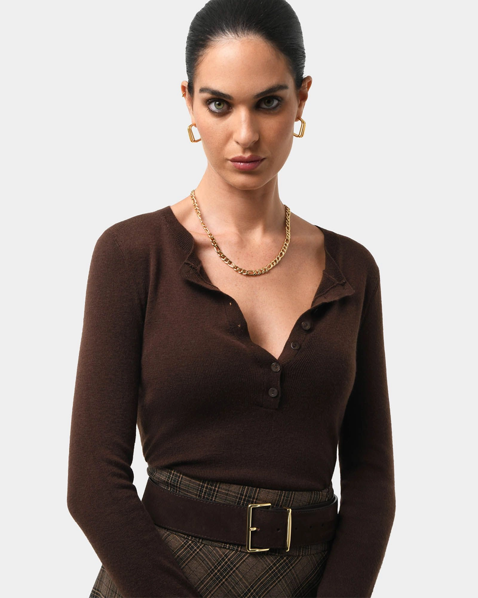 Forcast Clothing - Henley Marino Button Up Knit