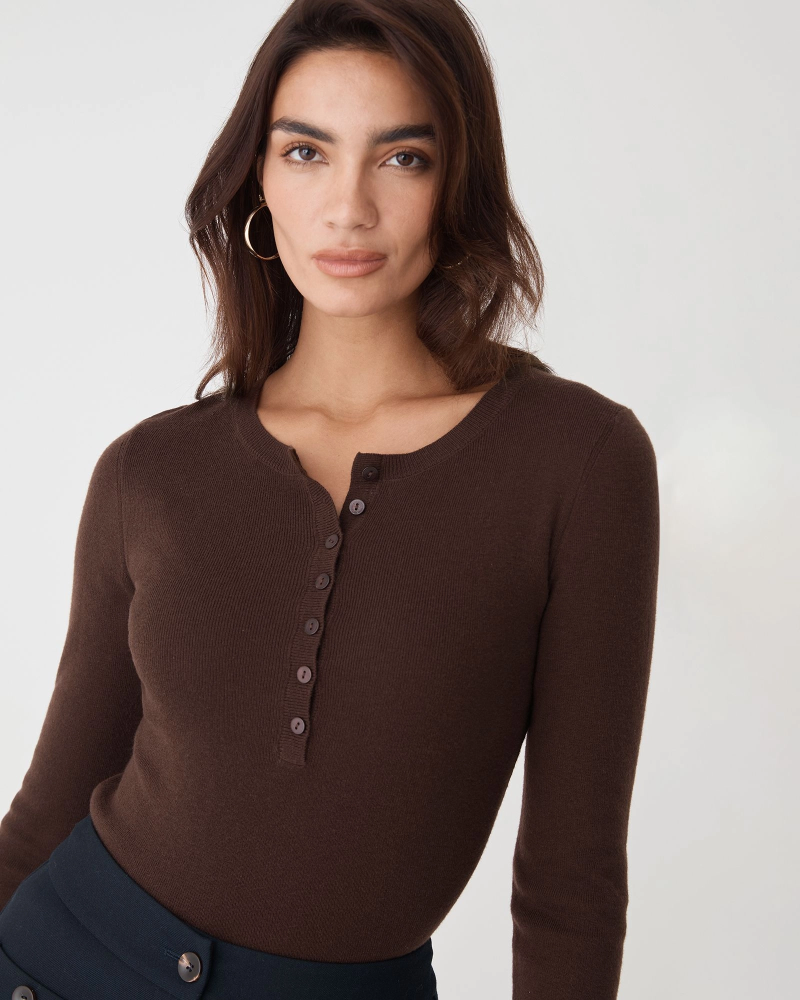 Forcast Clothing - Henley Merino Button Up Knit