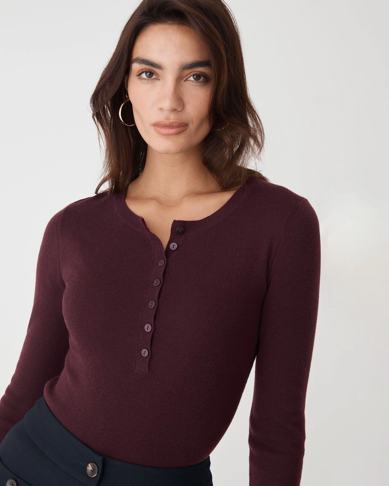 Forcast Clothing - Henley Merino Button Up Knit