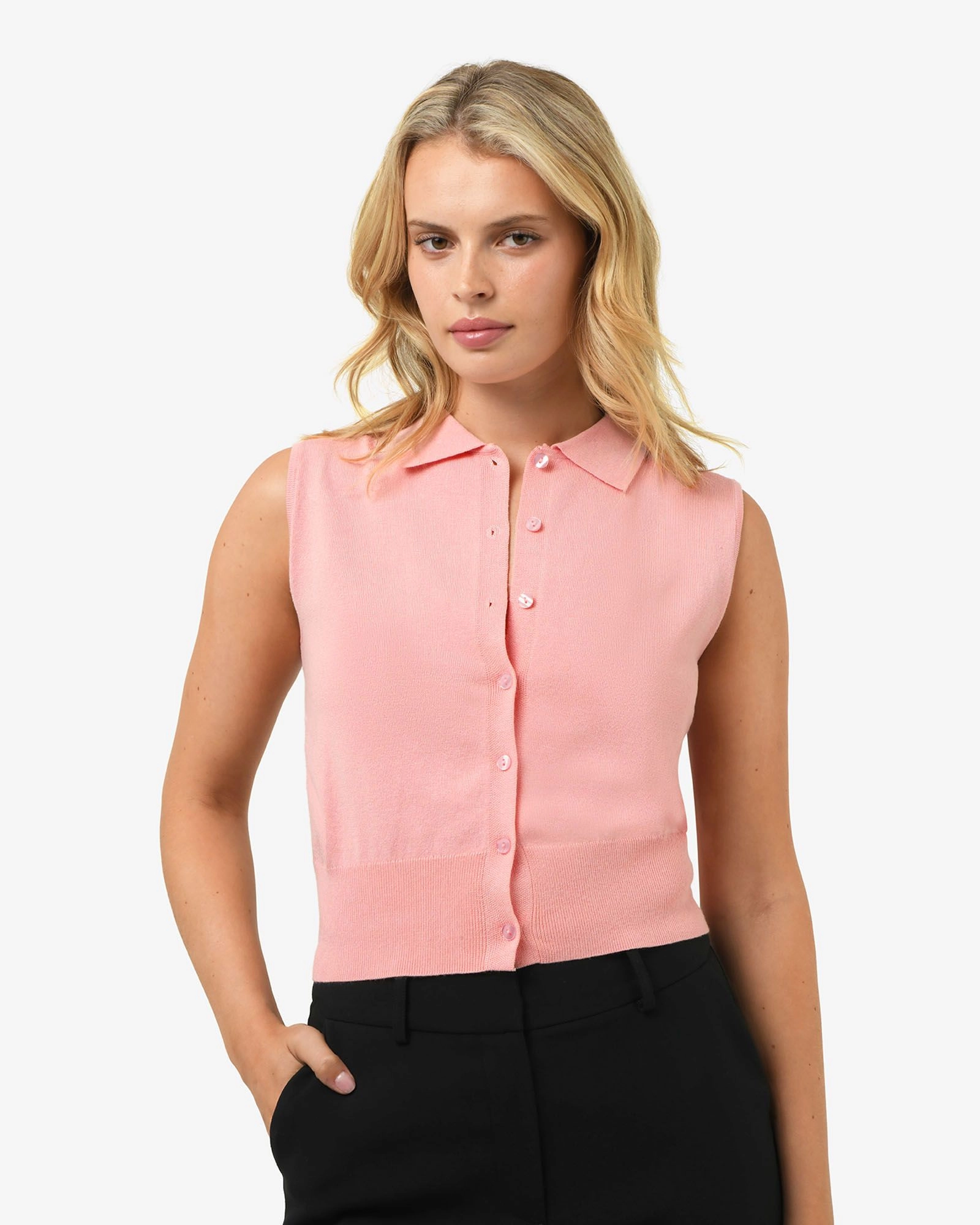 Forcast Clothing - Collins Collar Knit Top