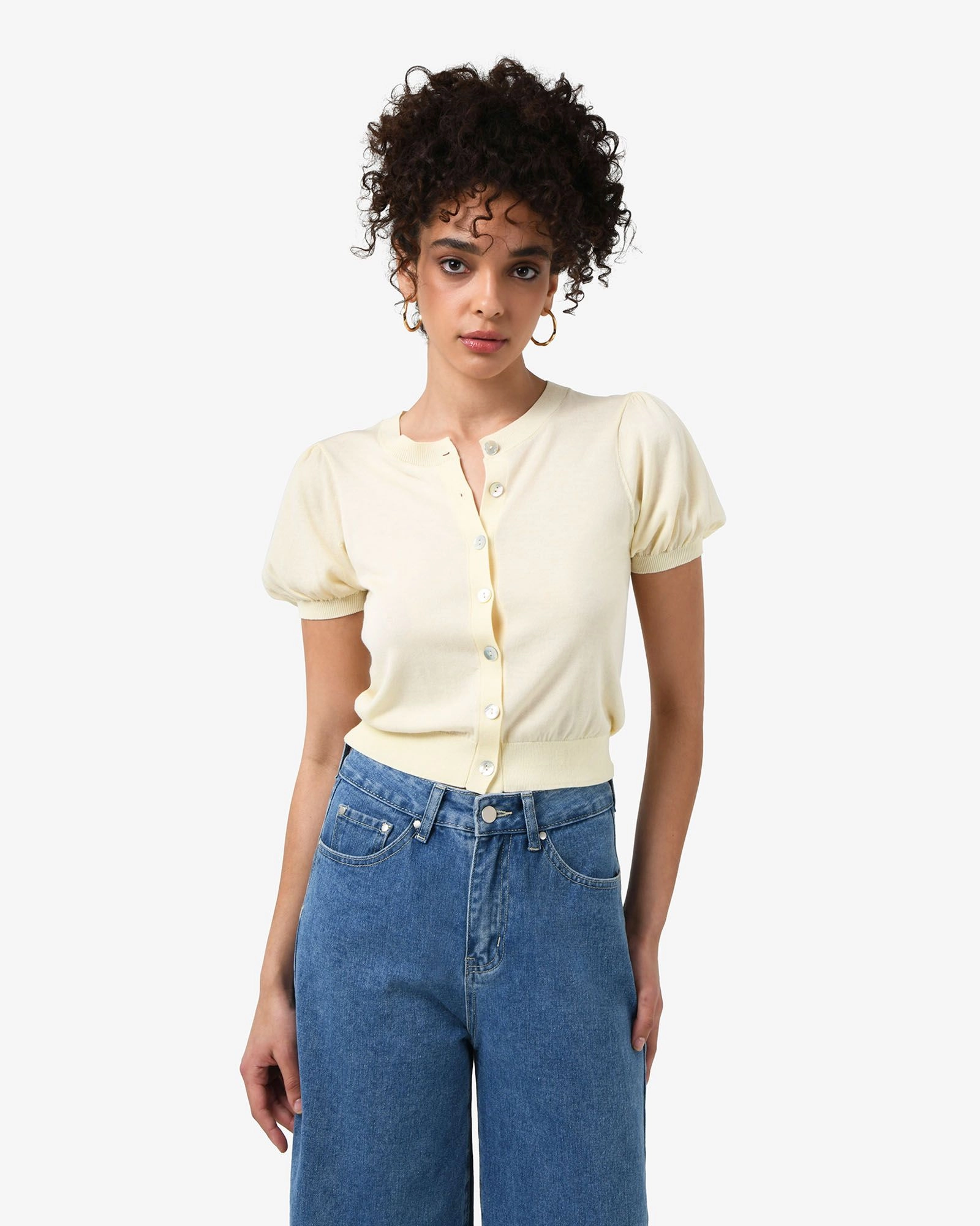 Forcast Clothing - Cindy Puff Sleeve Cardigan