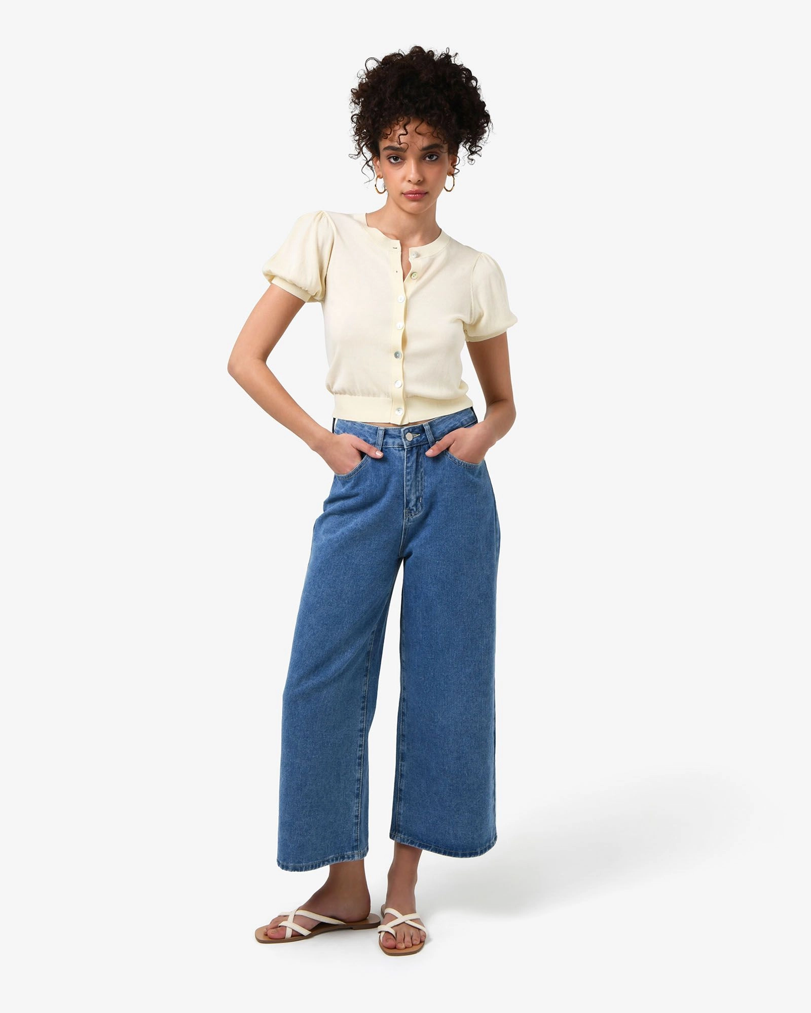 Forcast Clothing - Cindy Puff Sleeve Cardigan