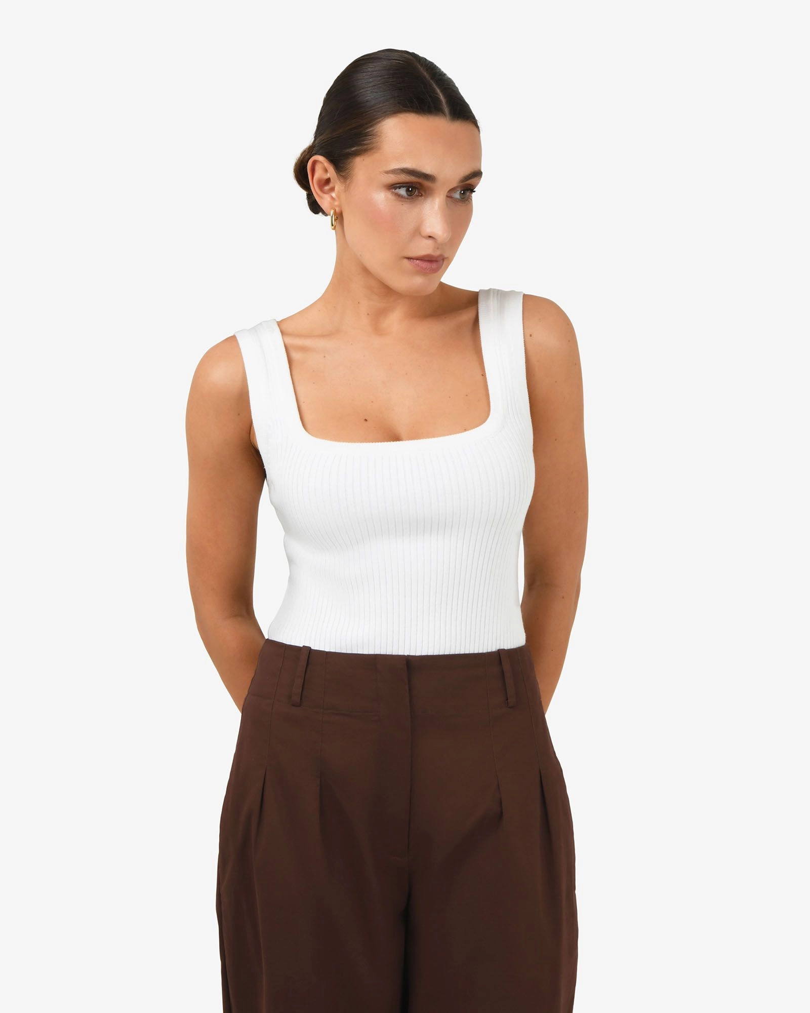 Forcast Clothing - Ella Square Neck Rib Knit