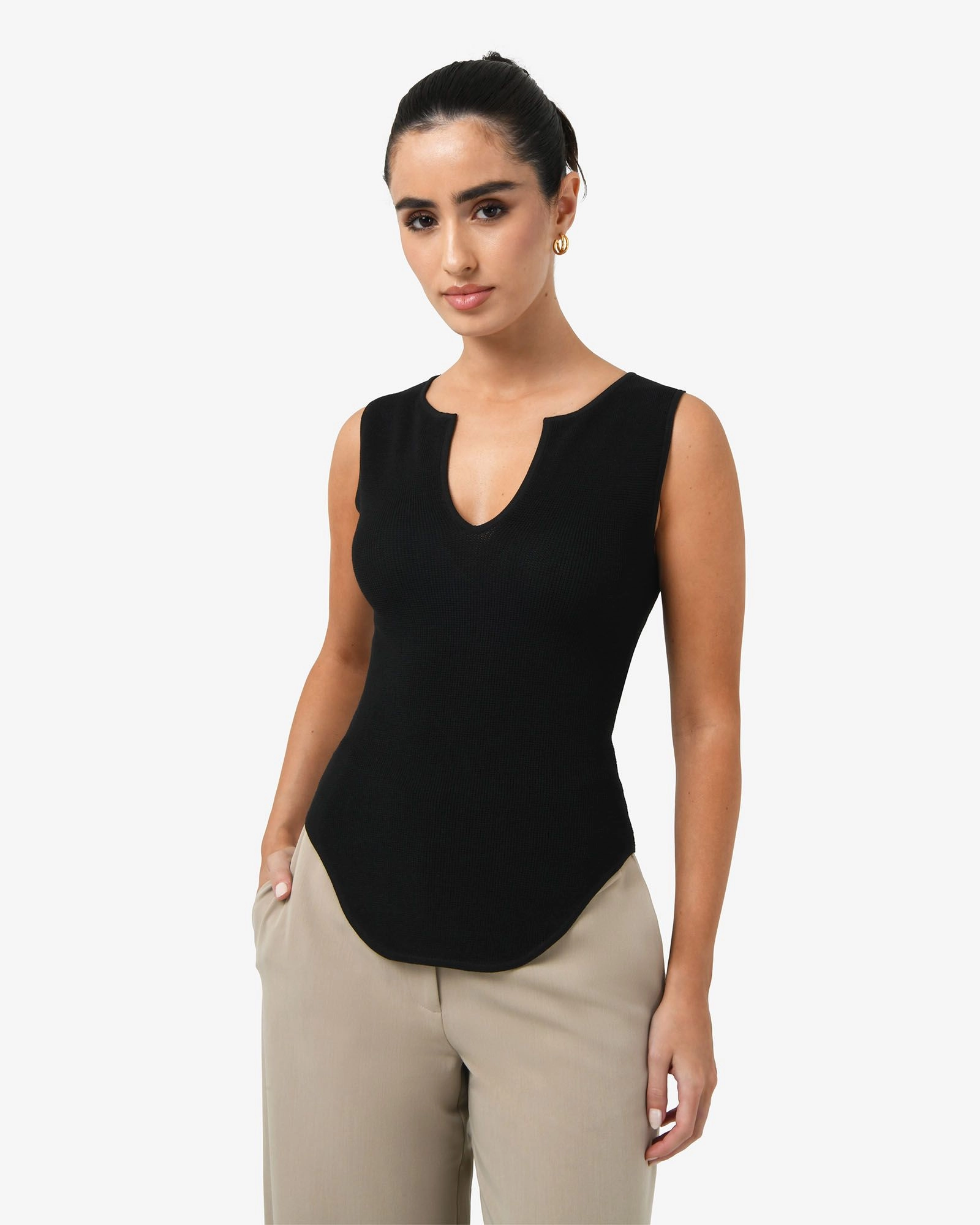 Forcast Clothing - Noemi Split Neck Tank