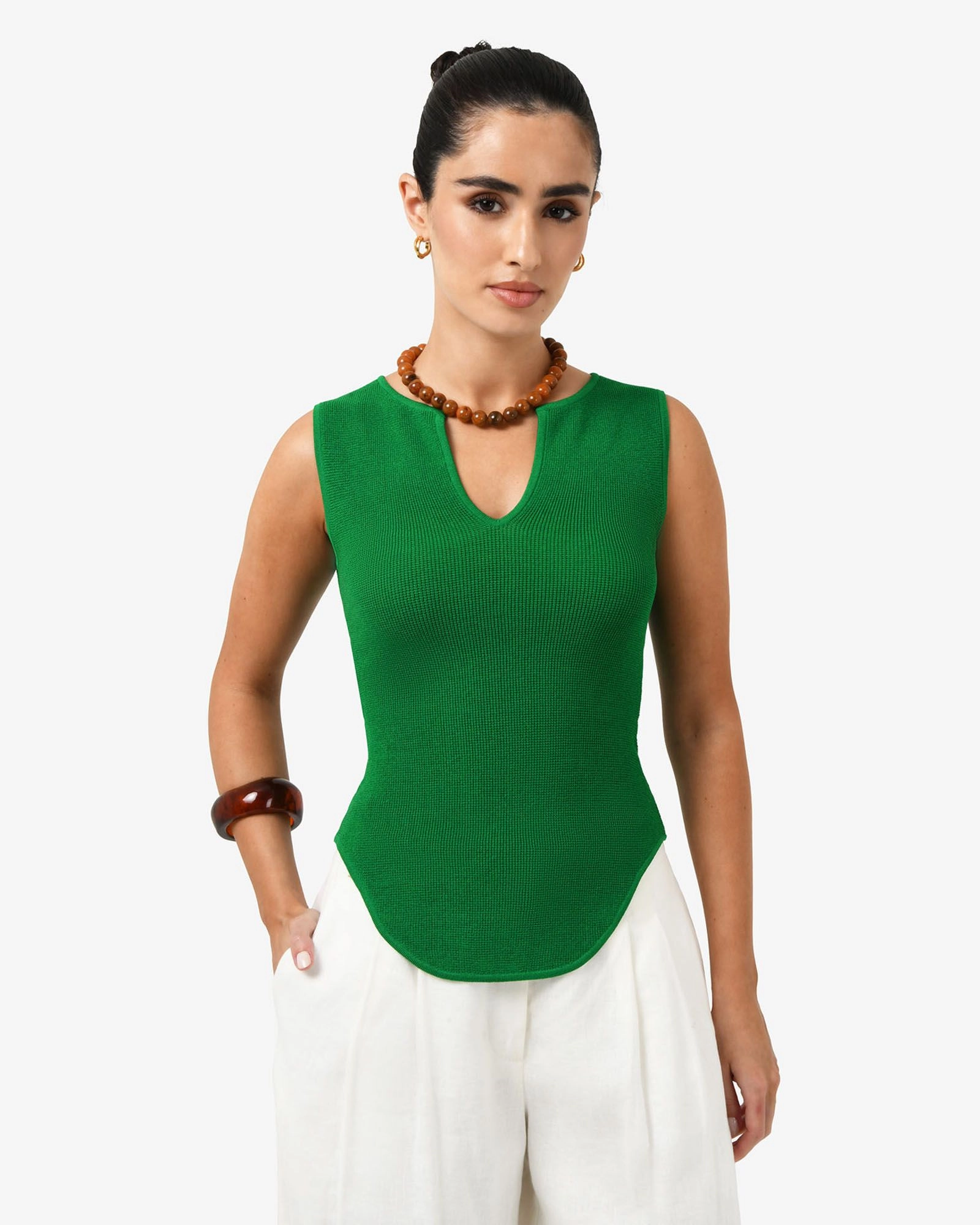 Forcast Clothing - Noemi Split Neck Tank