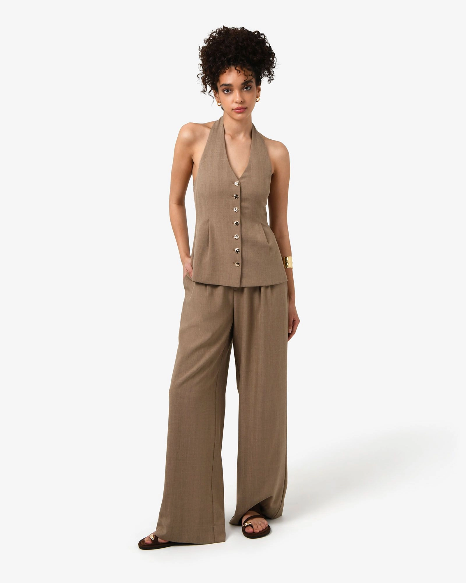Forcast Clothing - Lola Lurex Blend Wide Leg Pant