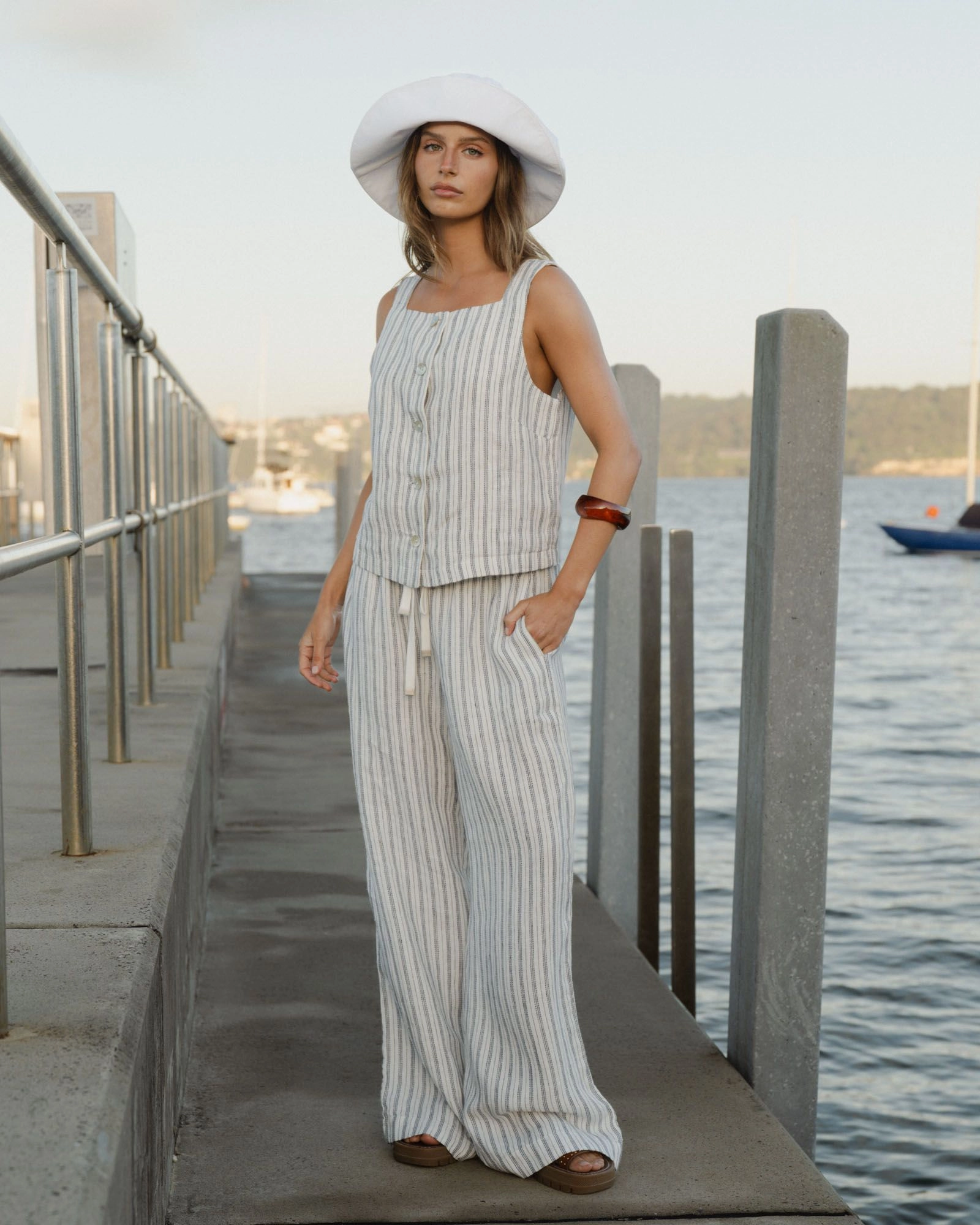 Forcast Clothing - Milos Wide Leg Linen Pants