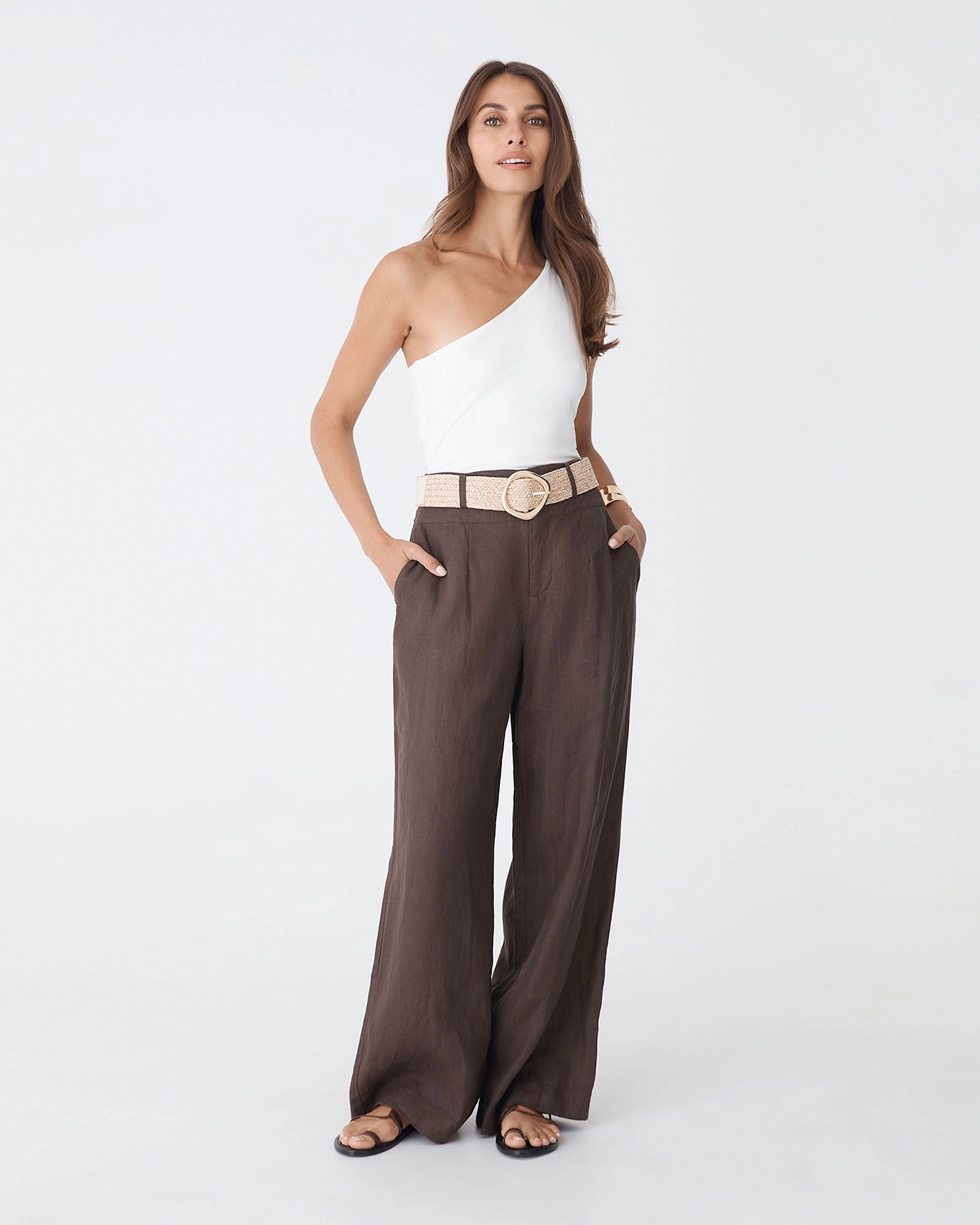 Forcast Clothing - Ivy Linen Wide Leg Pants