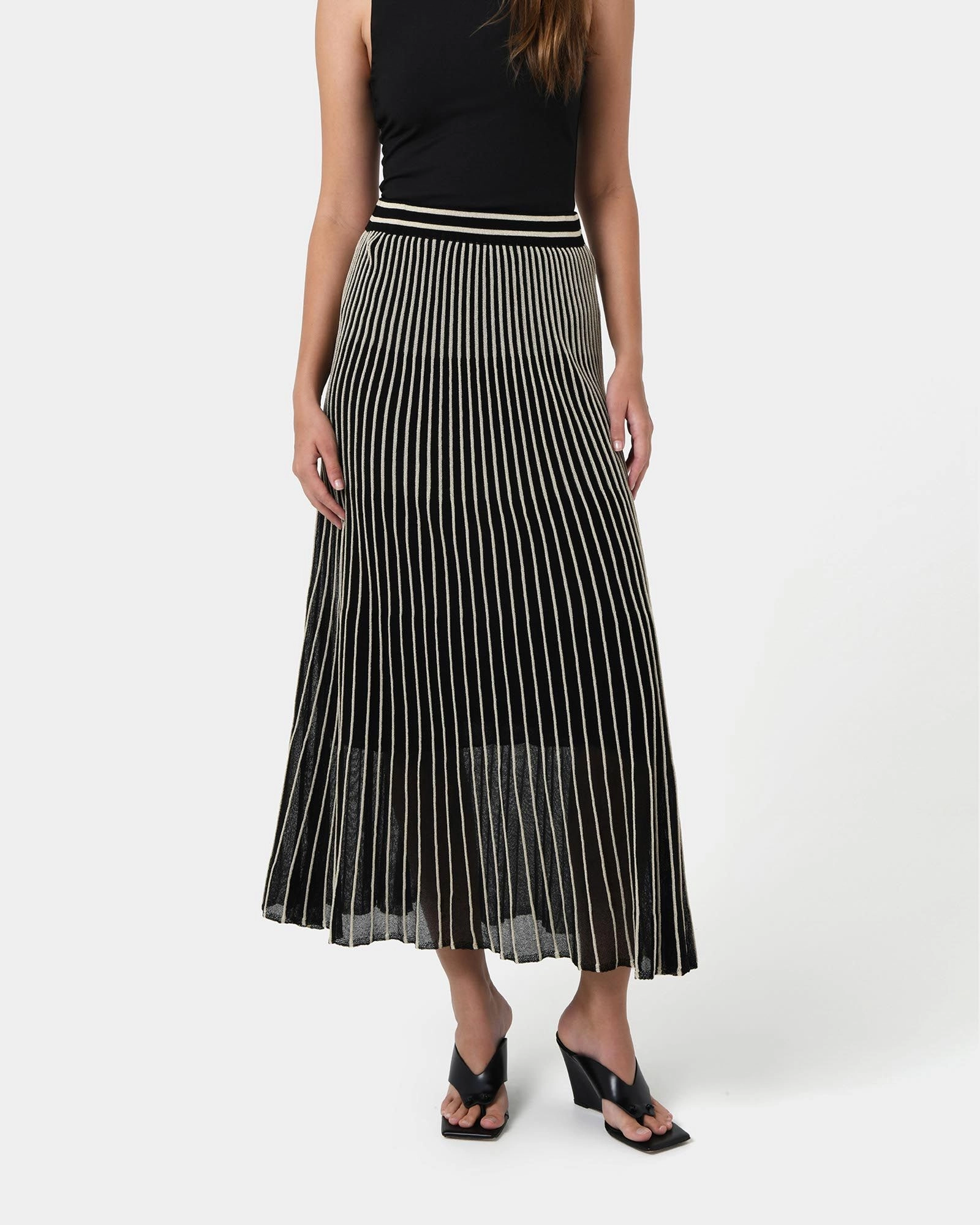 Forcast Clothing - Lucy Pleat Knit Midi Skirt