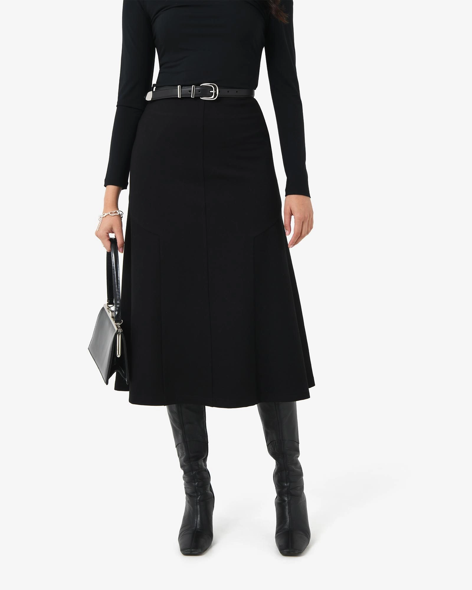 Forcast Clothing - Adele Side Panel Midi Skirt