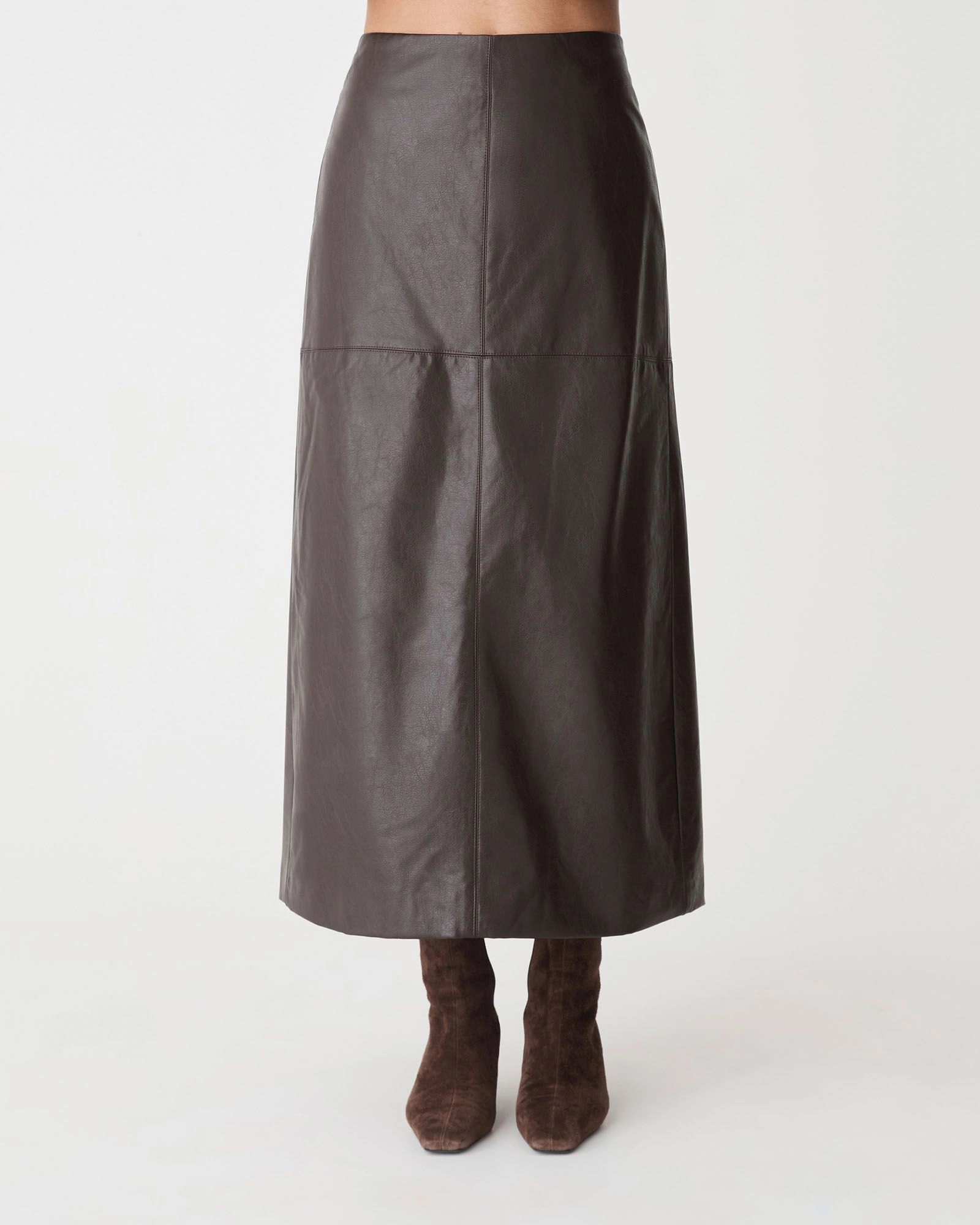 Forcast Clothing - Giselle Panel PU Skirt