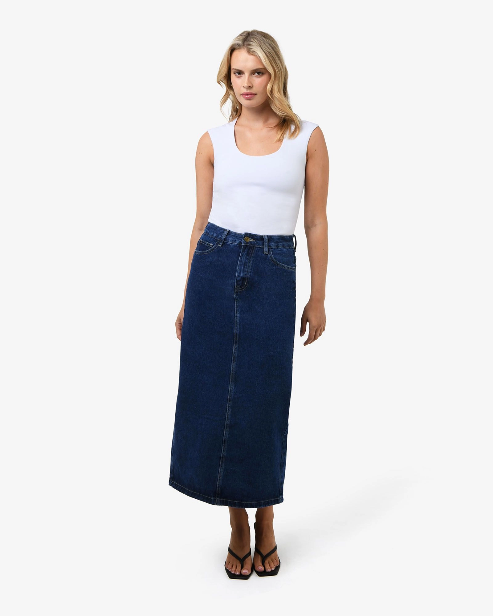 Forcast Clothing - Bondi Denim Column Skirt