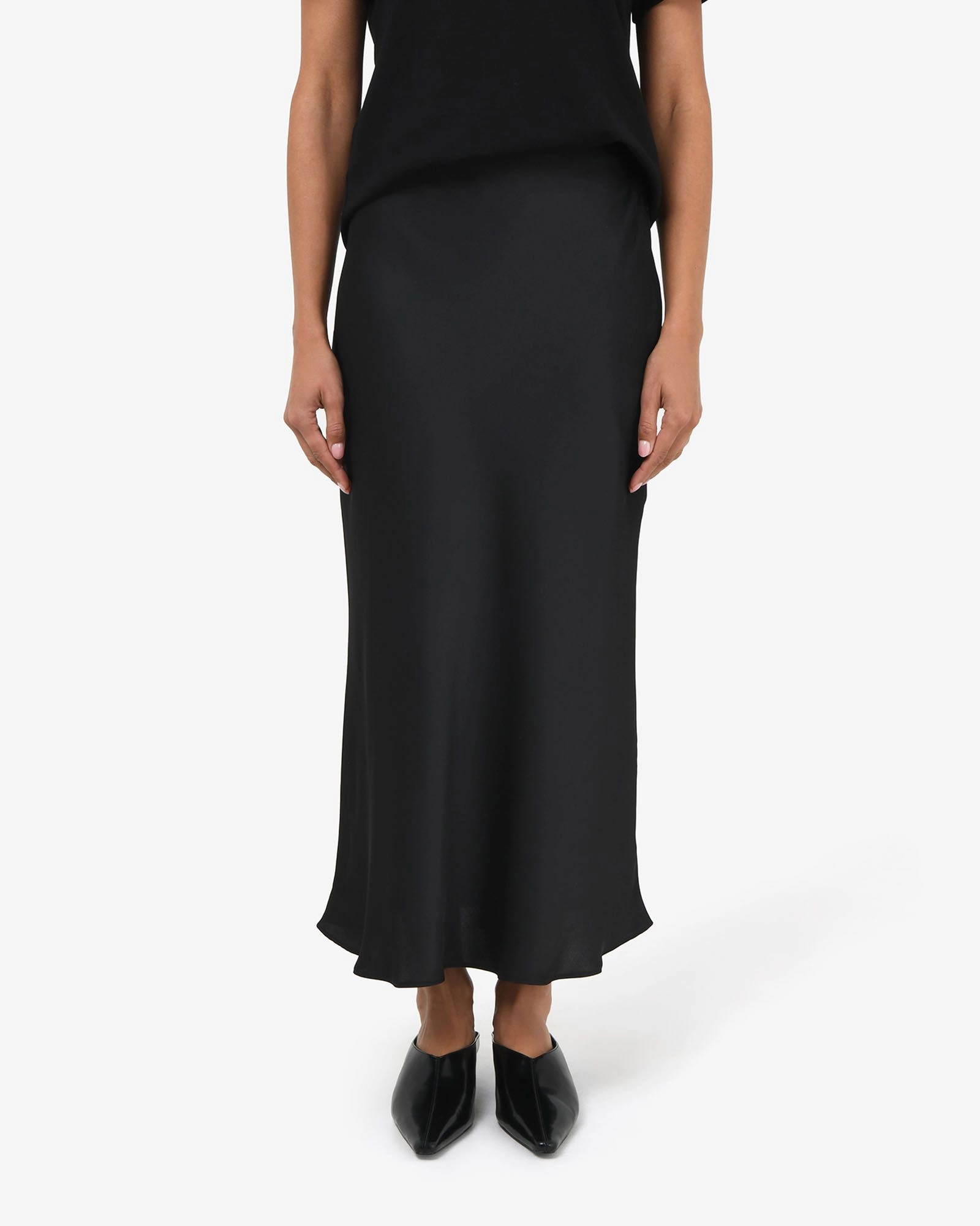 Forcast Clothing - Valeria A Line Satin Skirt