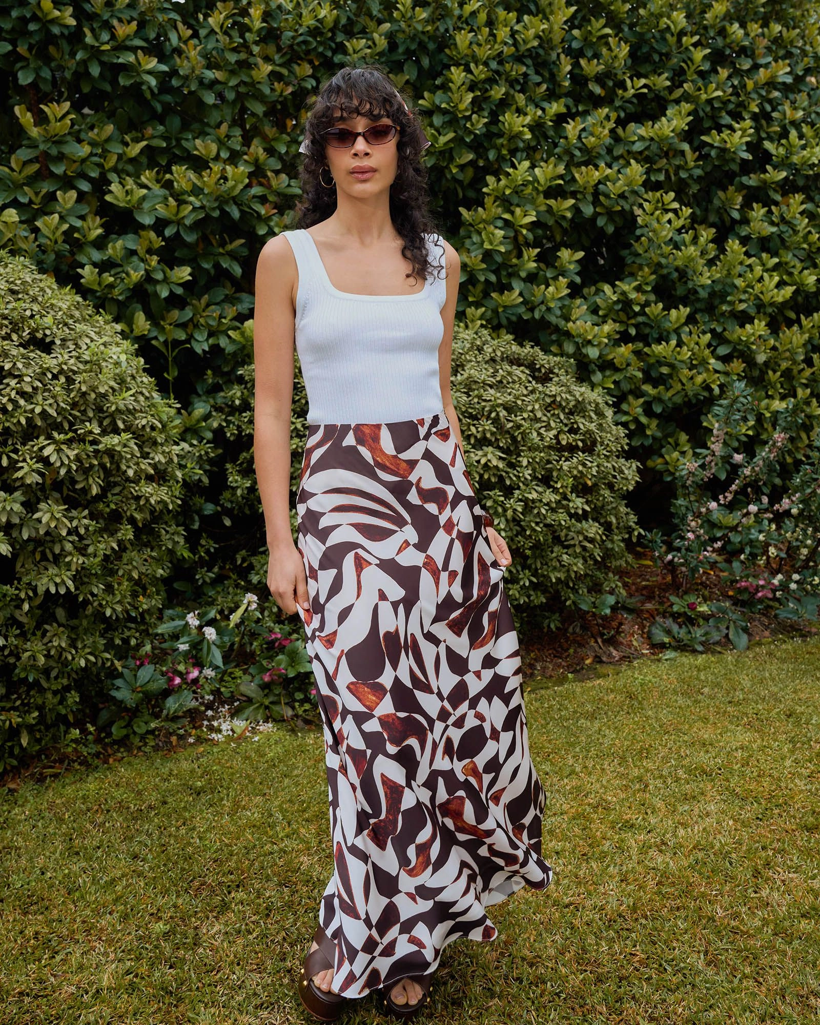 Forcast Clothing - Hazel Printed A-Line Skirt
