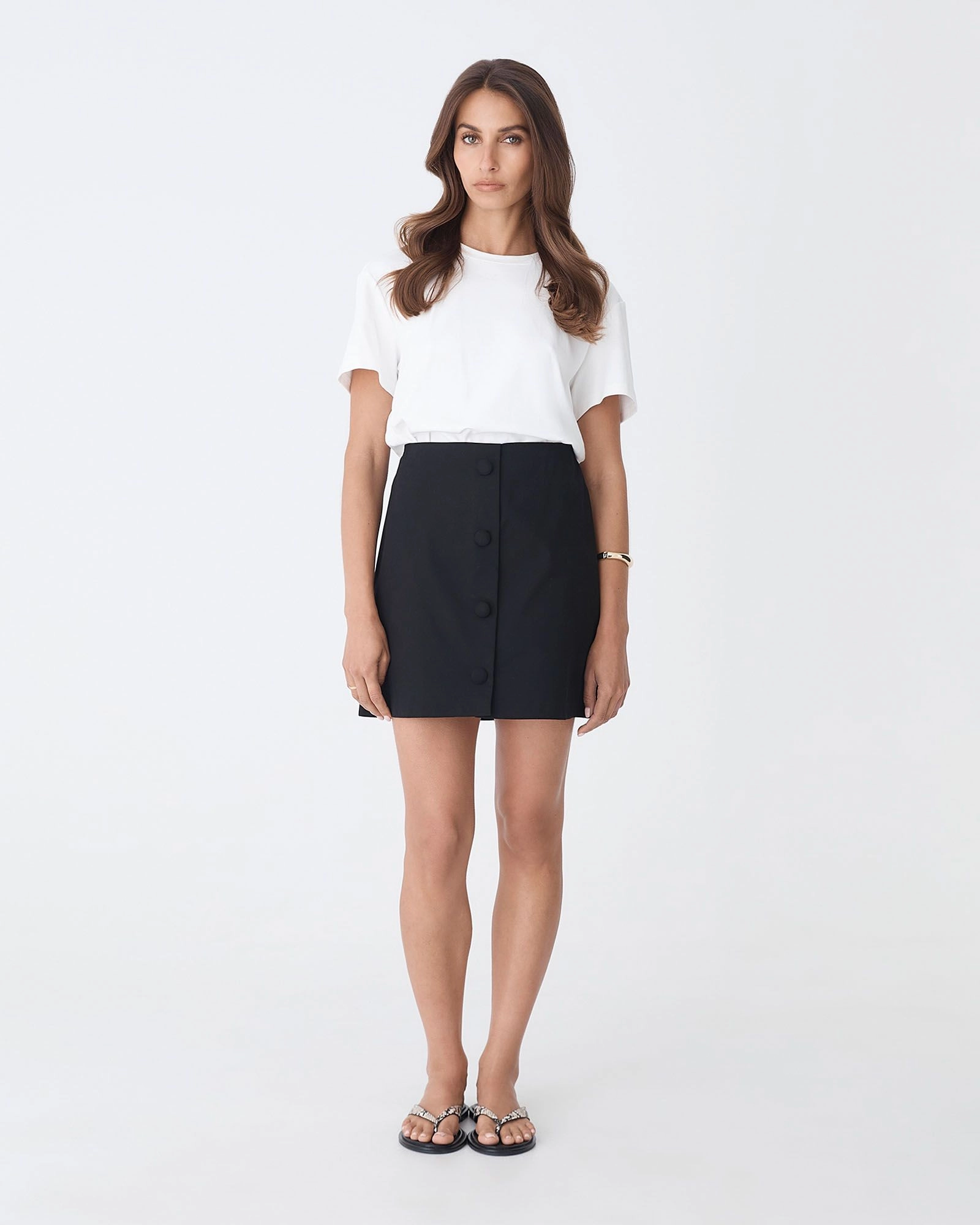 Forcast Clothing - Winnie A-line Button Skirt