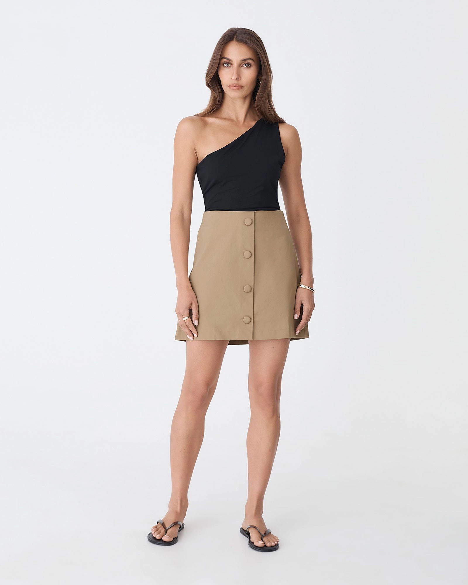 Forcast Clothing - Winnie A-line Button Skirt