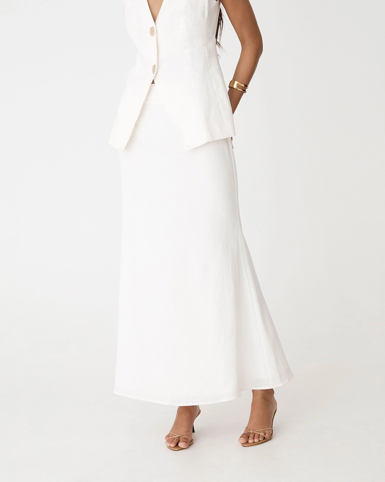Forcast Clothing - Amelia Linen Blend Maxi Skirt