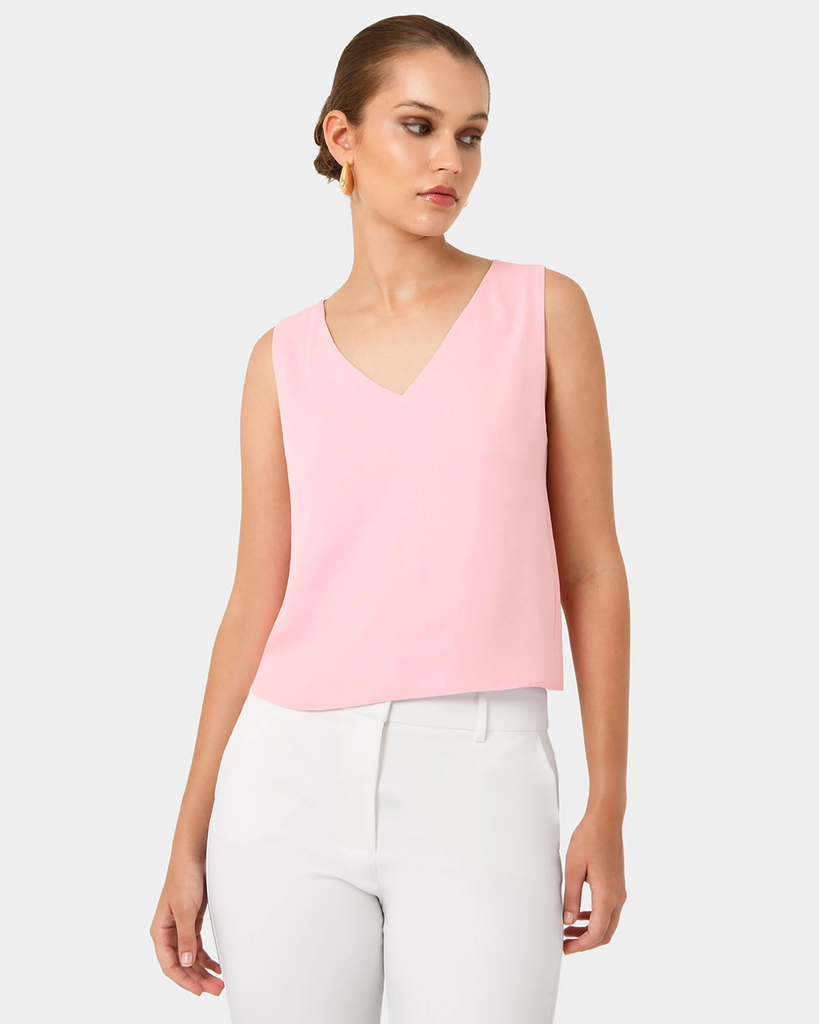 Forcast Clothing - Blair V Neck Crop Top 