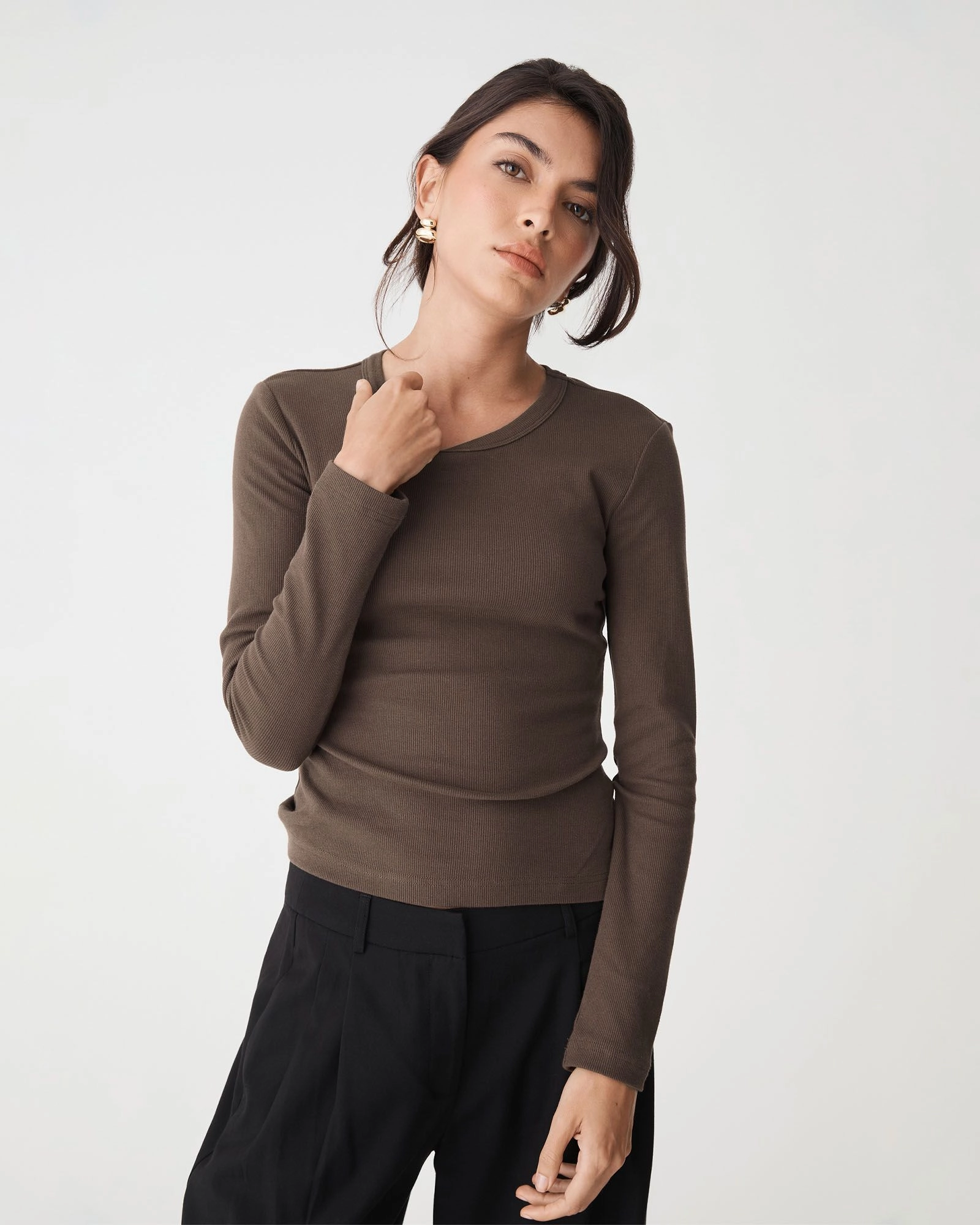 Forcast Clothing - Devon Long Sleeve Rib Tee