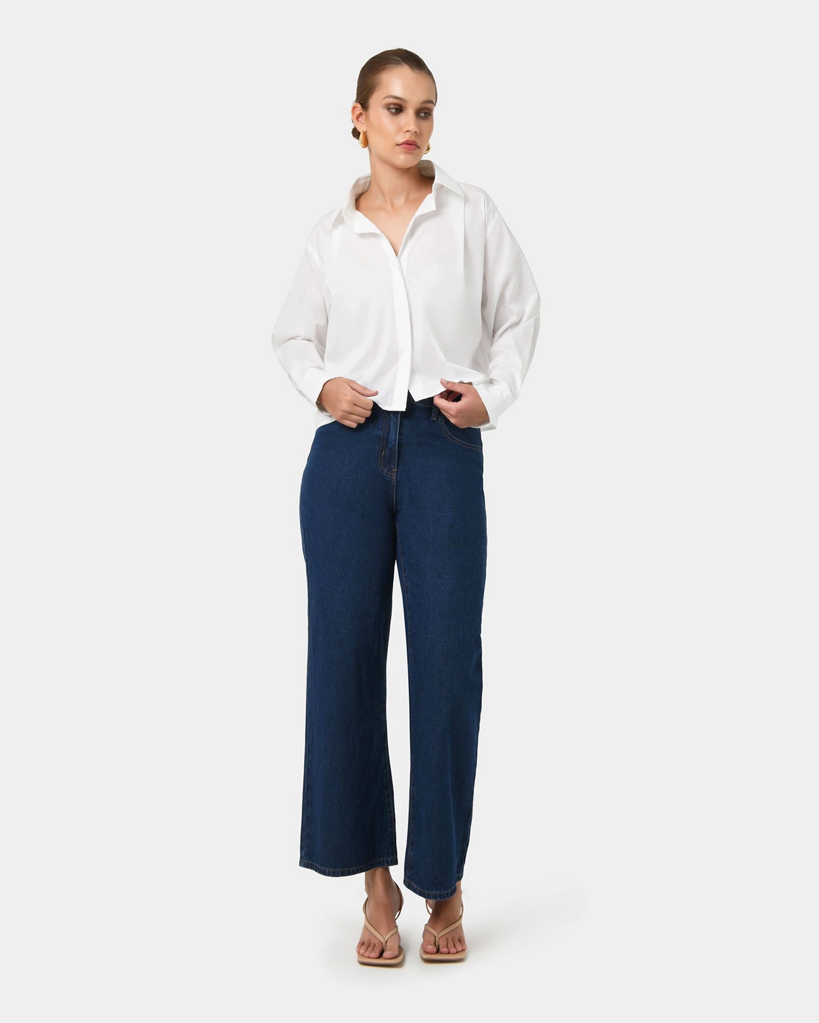 Forcast Clothing - Baire Pleated Crop Shirt