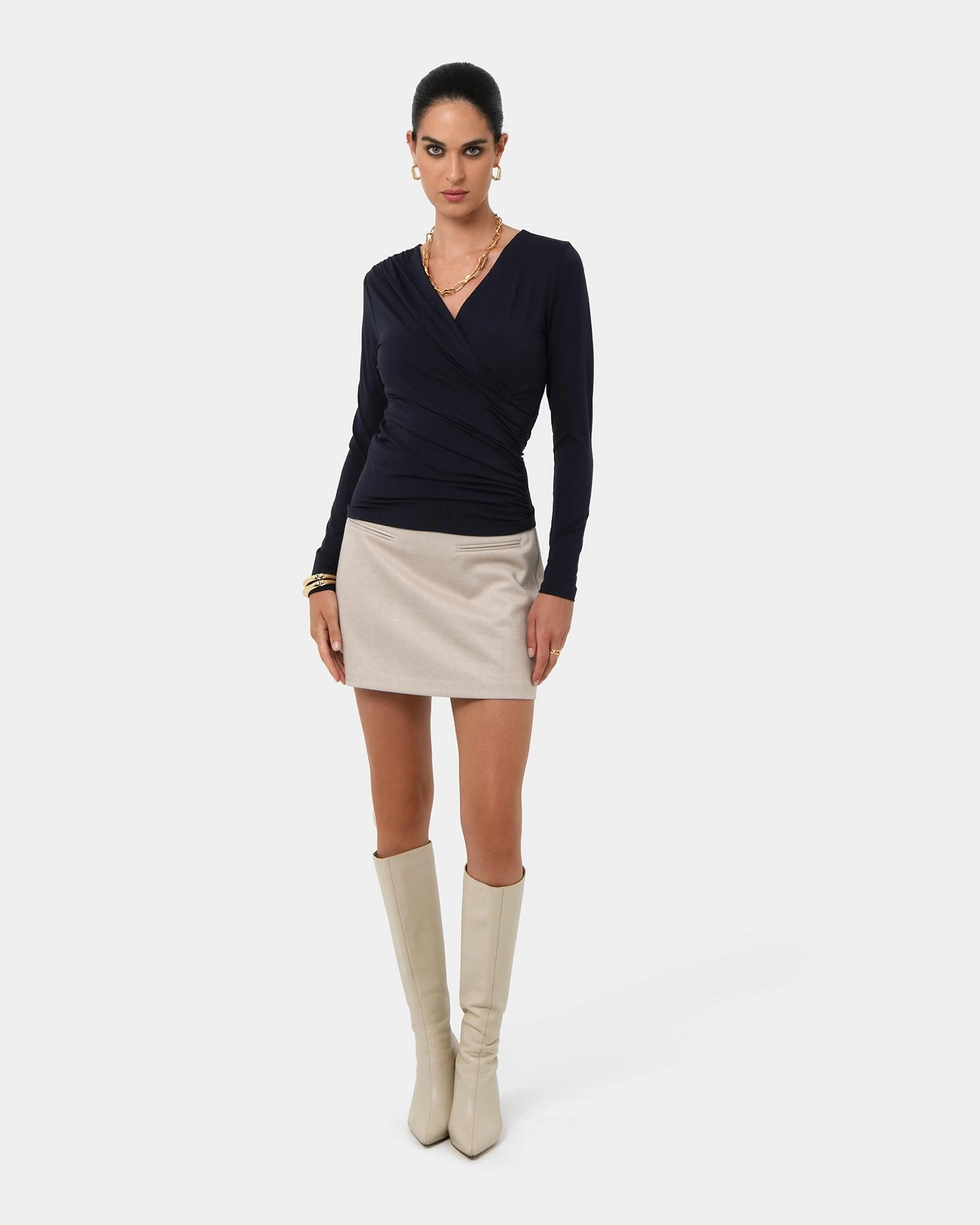 Forcast Clothing - Tika Crossover Ruched Top