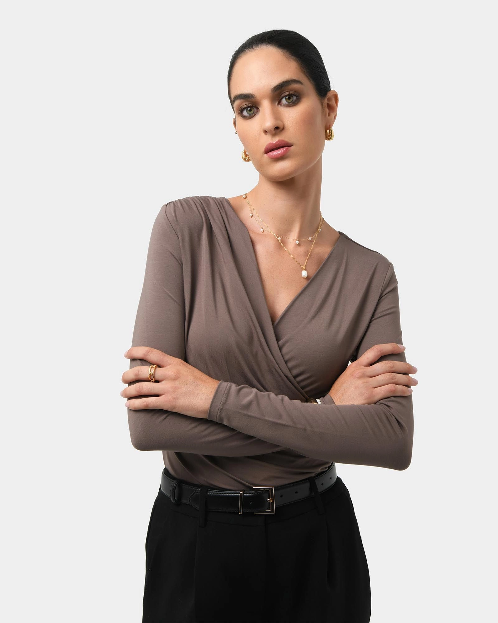 Forcast Clothing - Tika Crossover Ruched Top