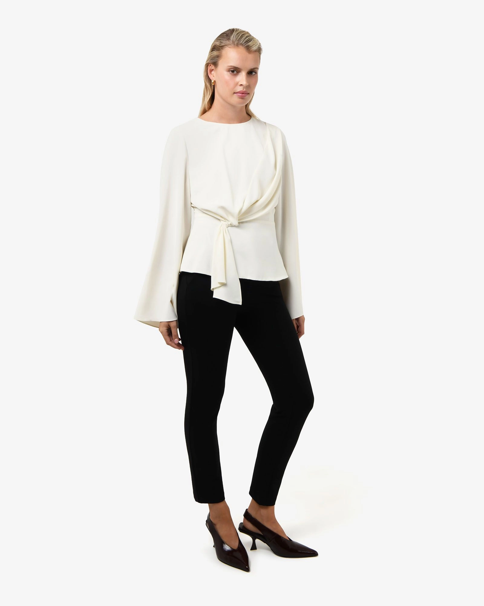 Forcast Clothing - Melody Long Sleeve Draped Top