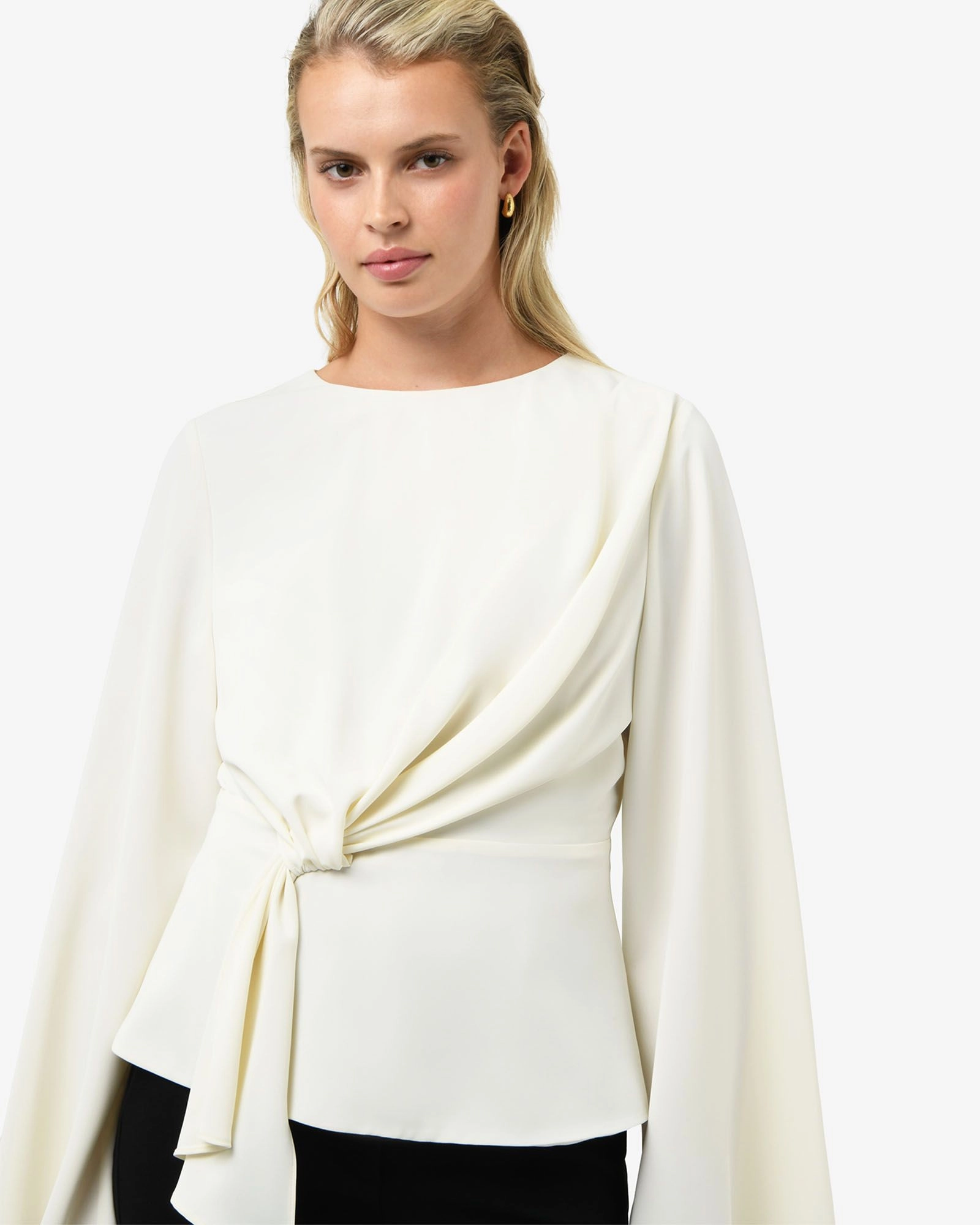 Forcast Clothing - Melody Long Sleeve Draped Top
