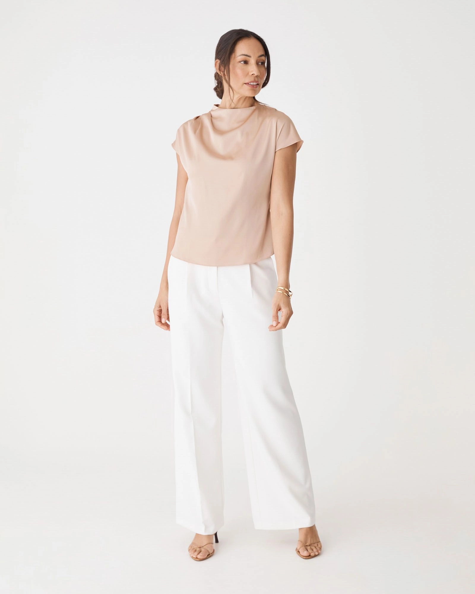 Forcast Clothing - Zafina Pleated Draped Top