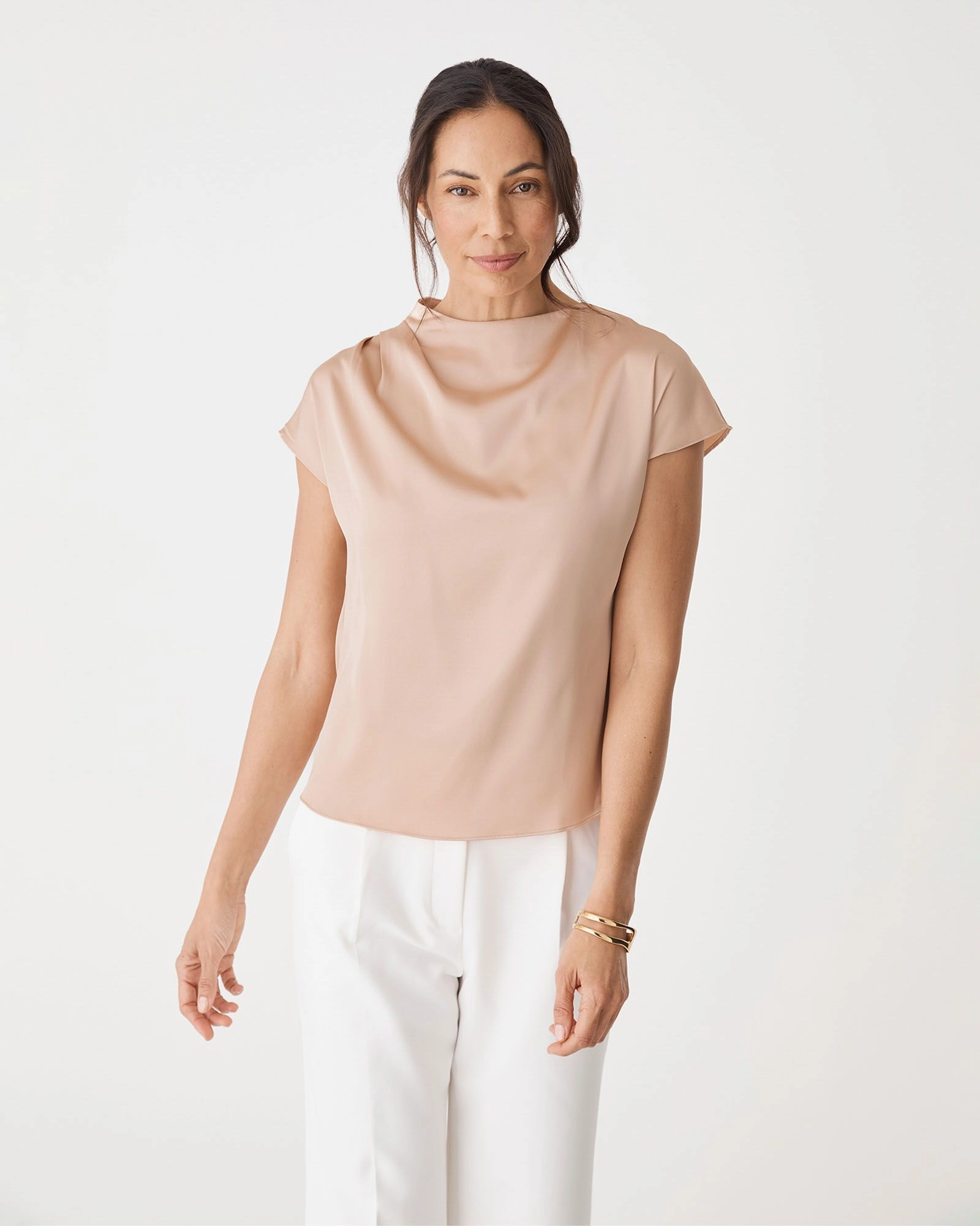 Forcast Clothing - Zafina Pleated Draped Top