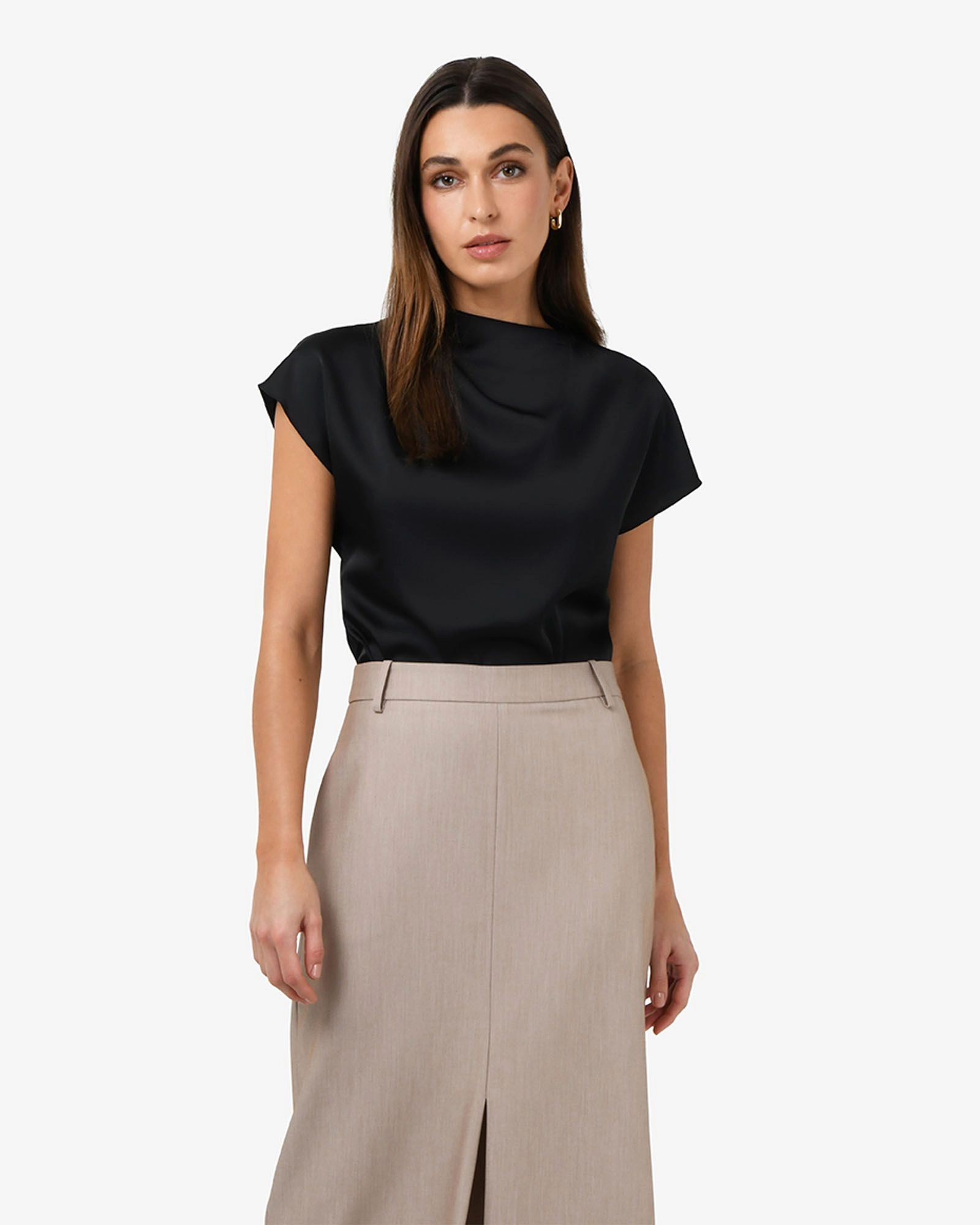 Forcast Clothing - Zafina Pleated Draped Top