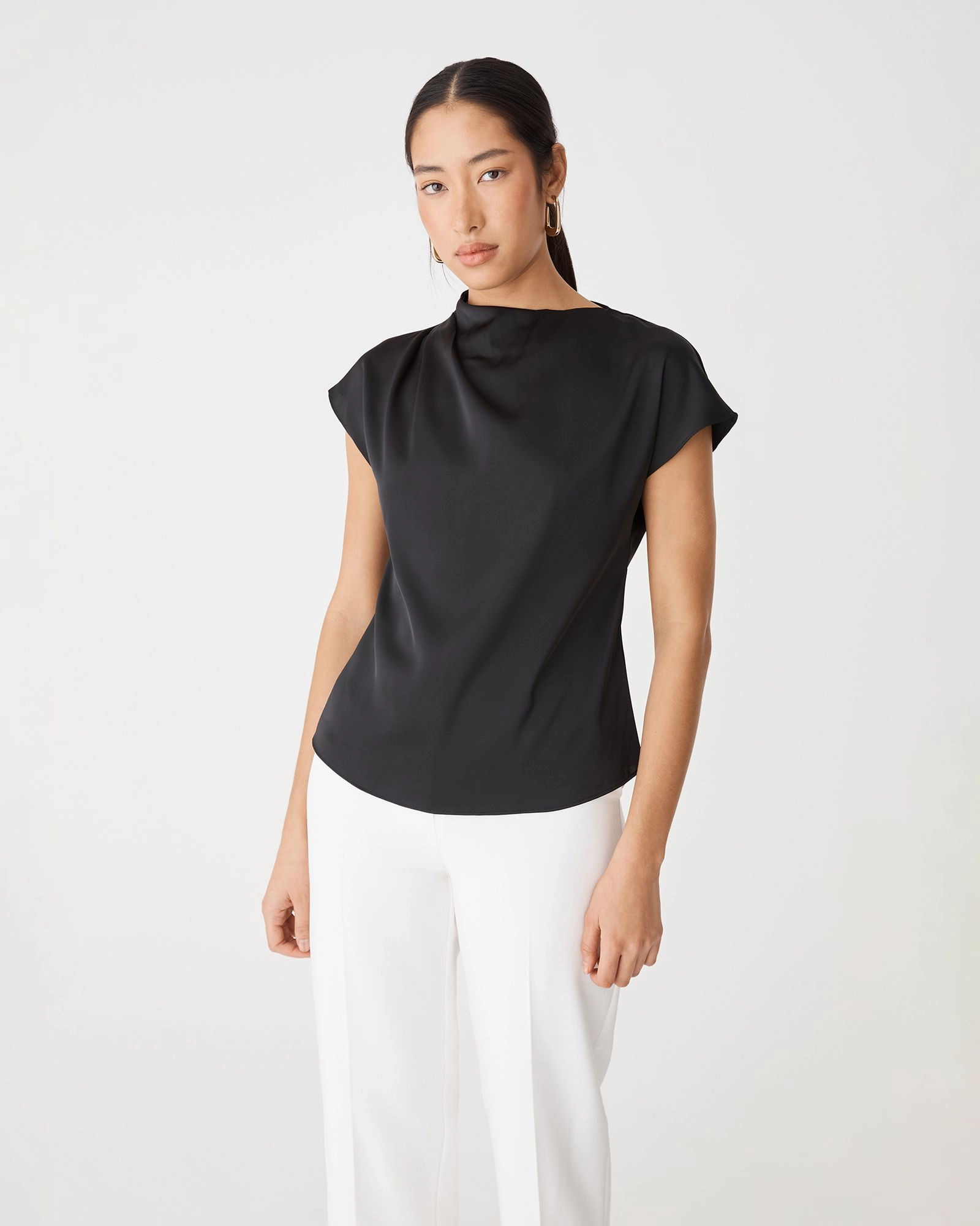 Forcast Clothing - Zafina Pleated Draped Top