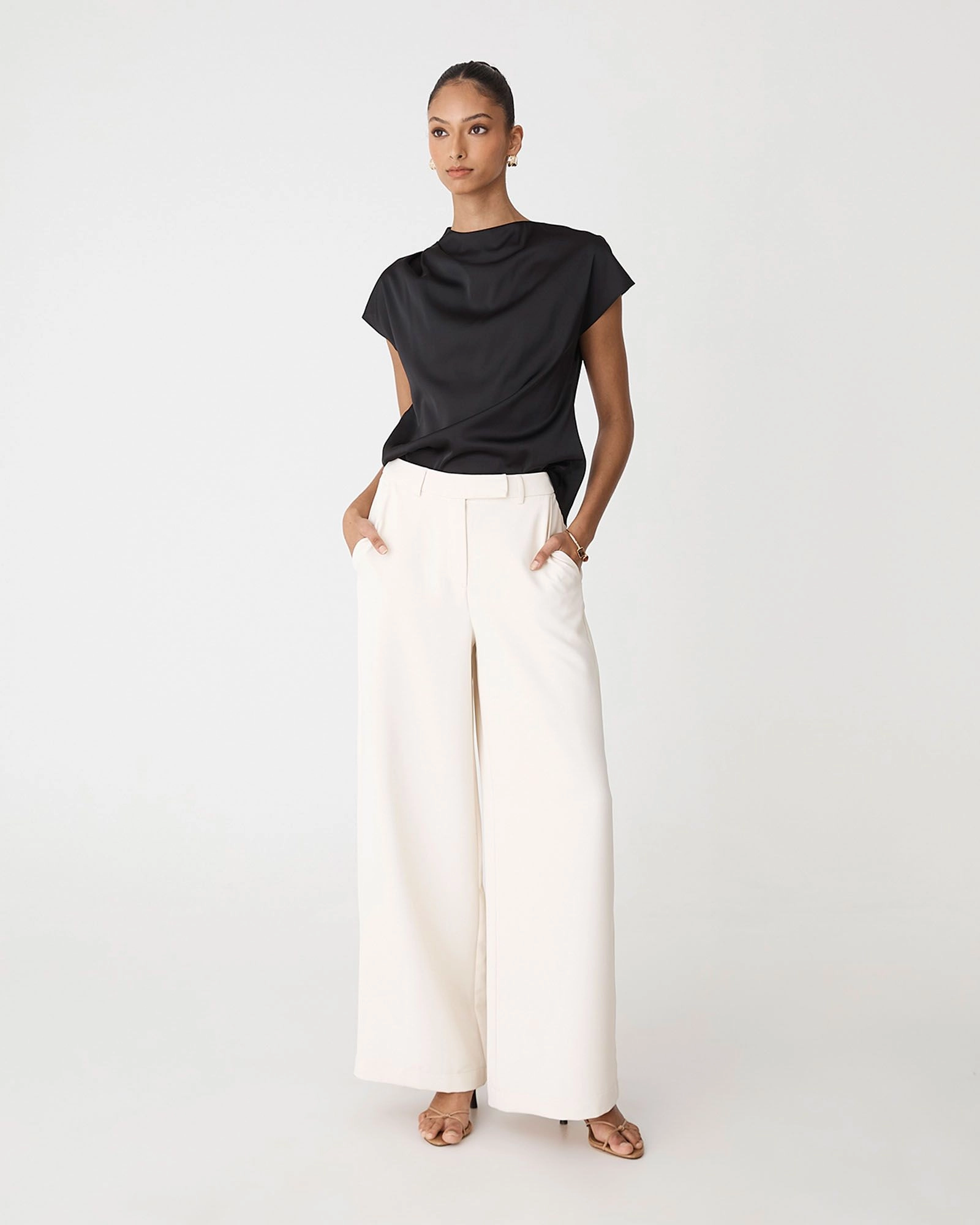 Forcast Clothing - Zafina Pleated Draped Top