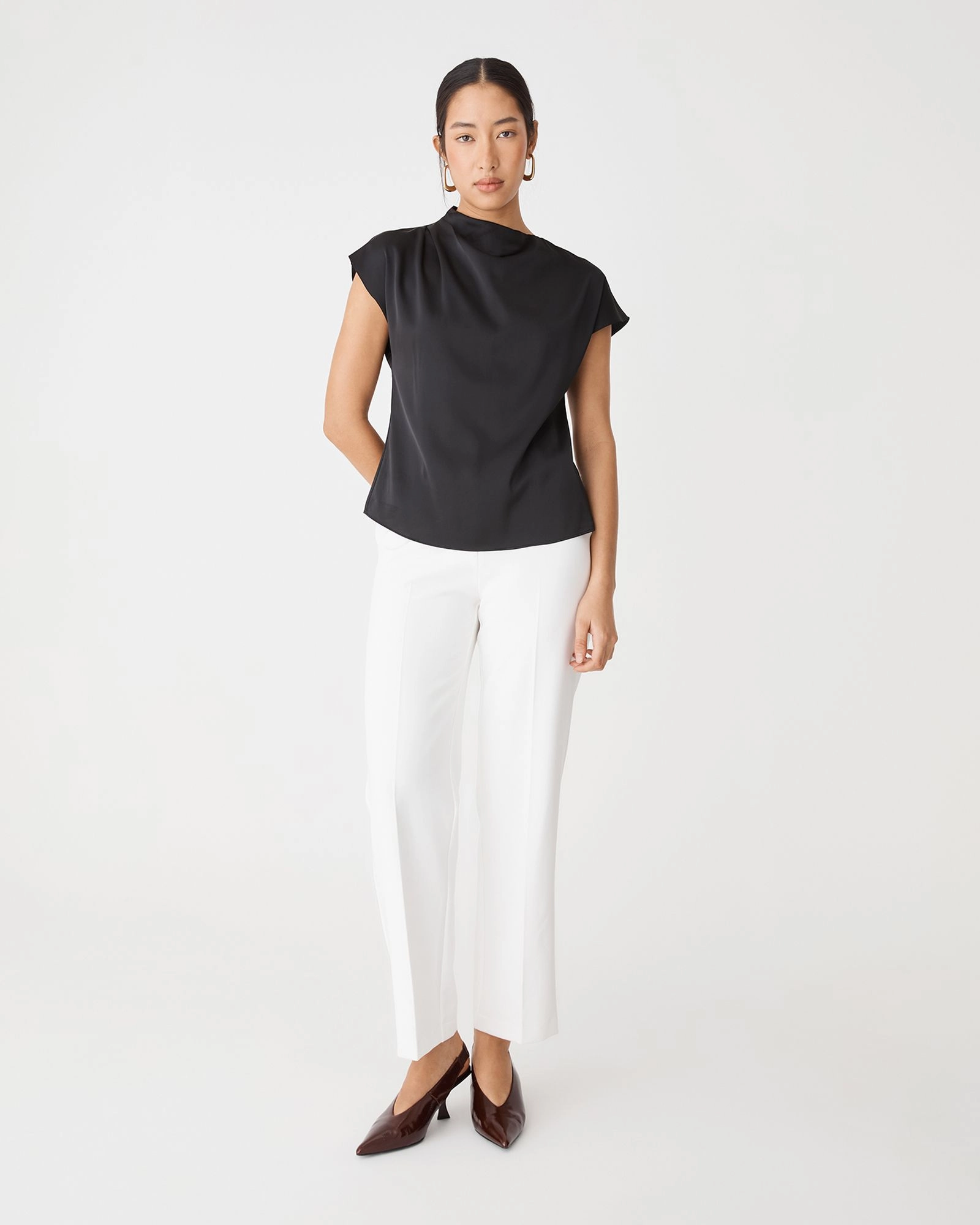 Forcast Clothing - Zafina Pleated Draped Top