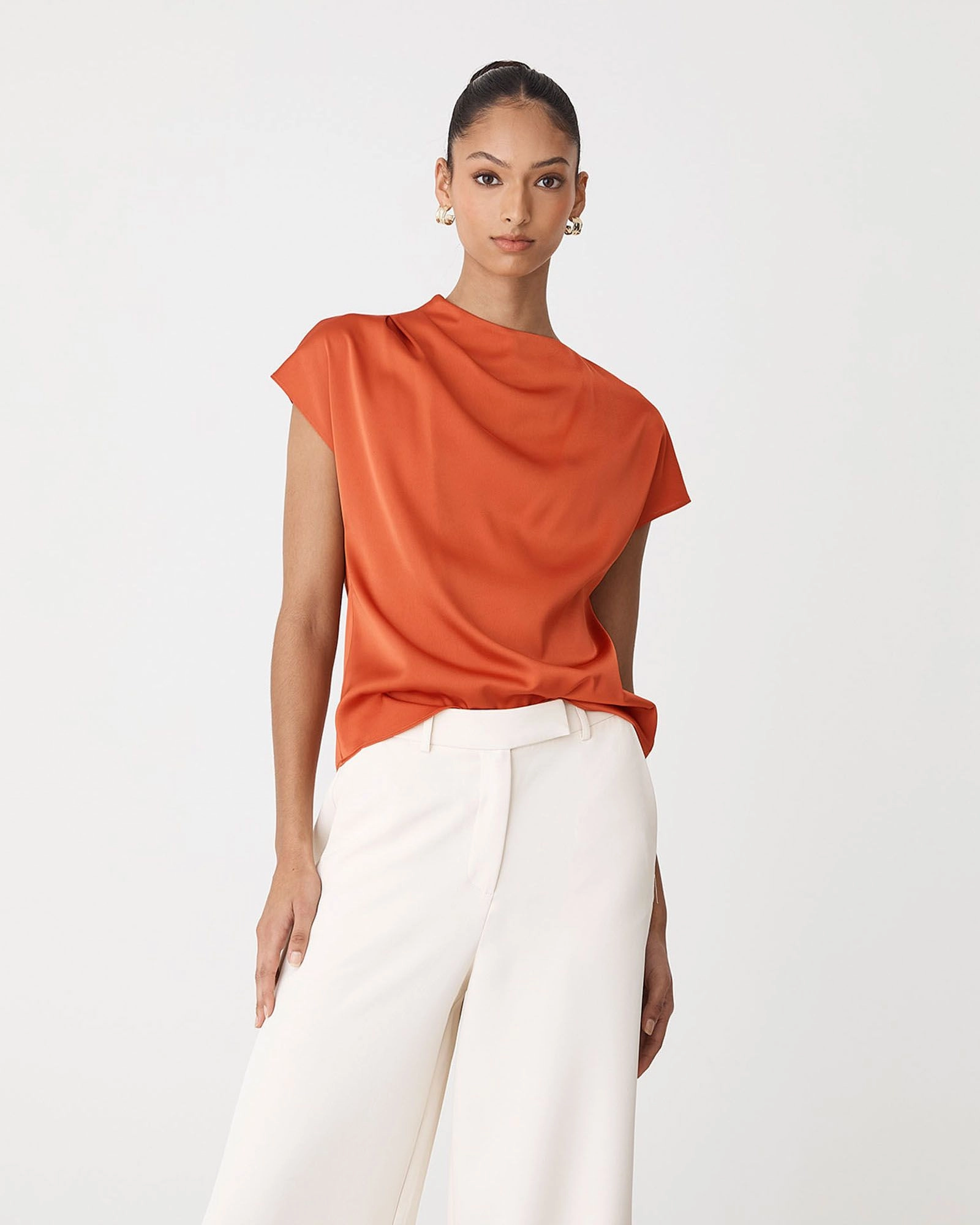 Forcast Clothing - Zafina Pleated Draped Top