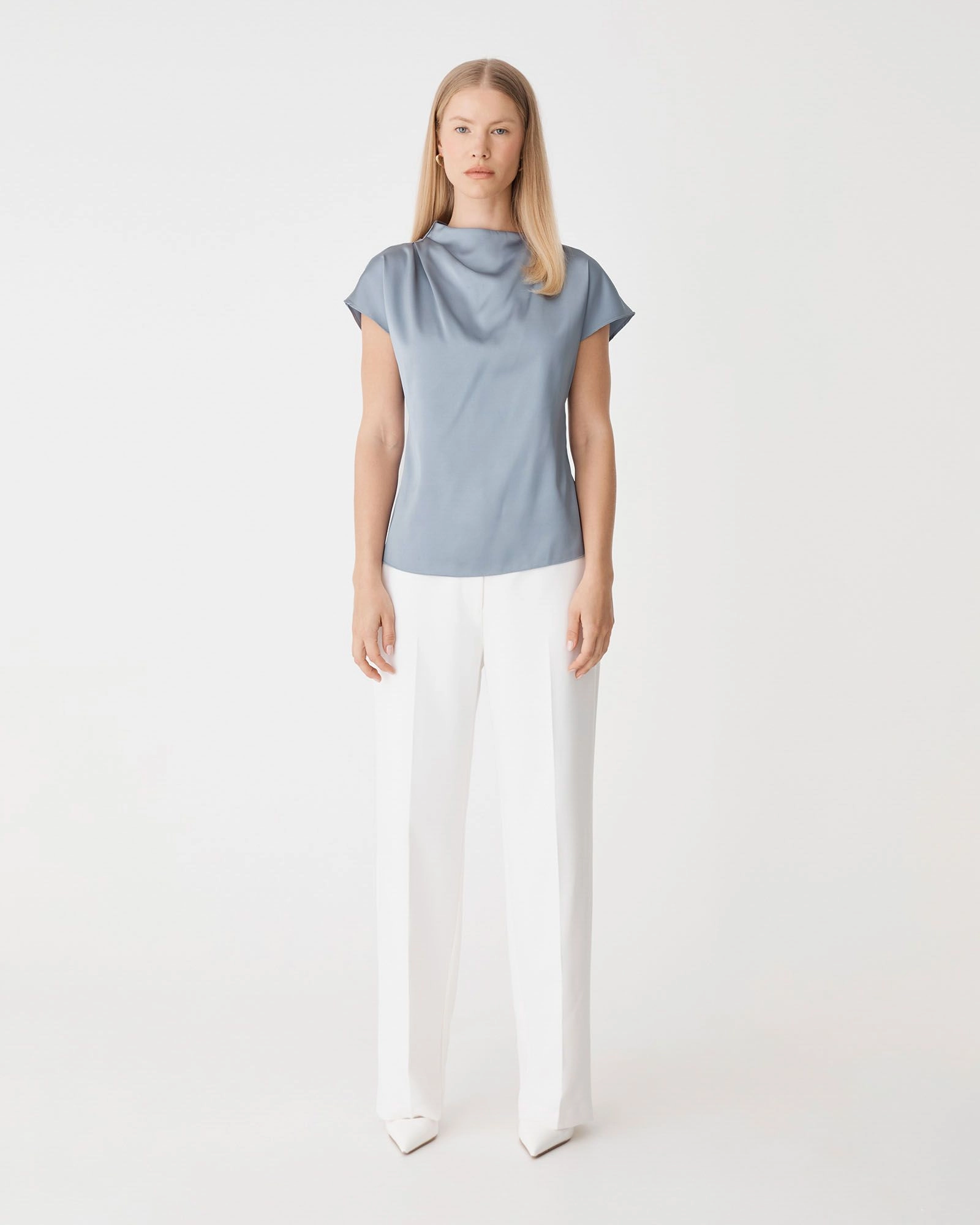 Forcast Clothing - Zafina Pleated Draped Top
