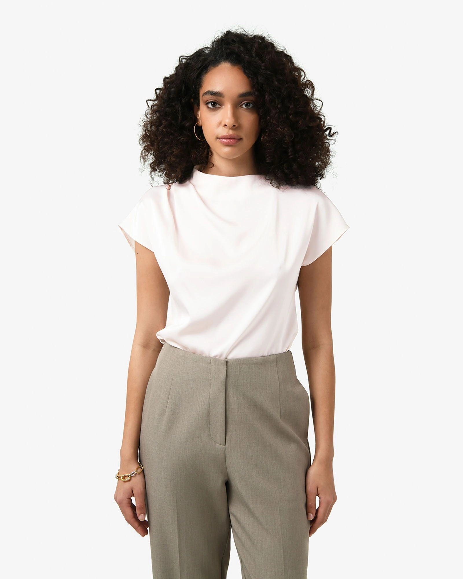 Forcast Clothing - Zafina Pleated Draped Top