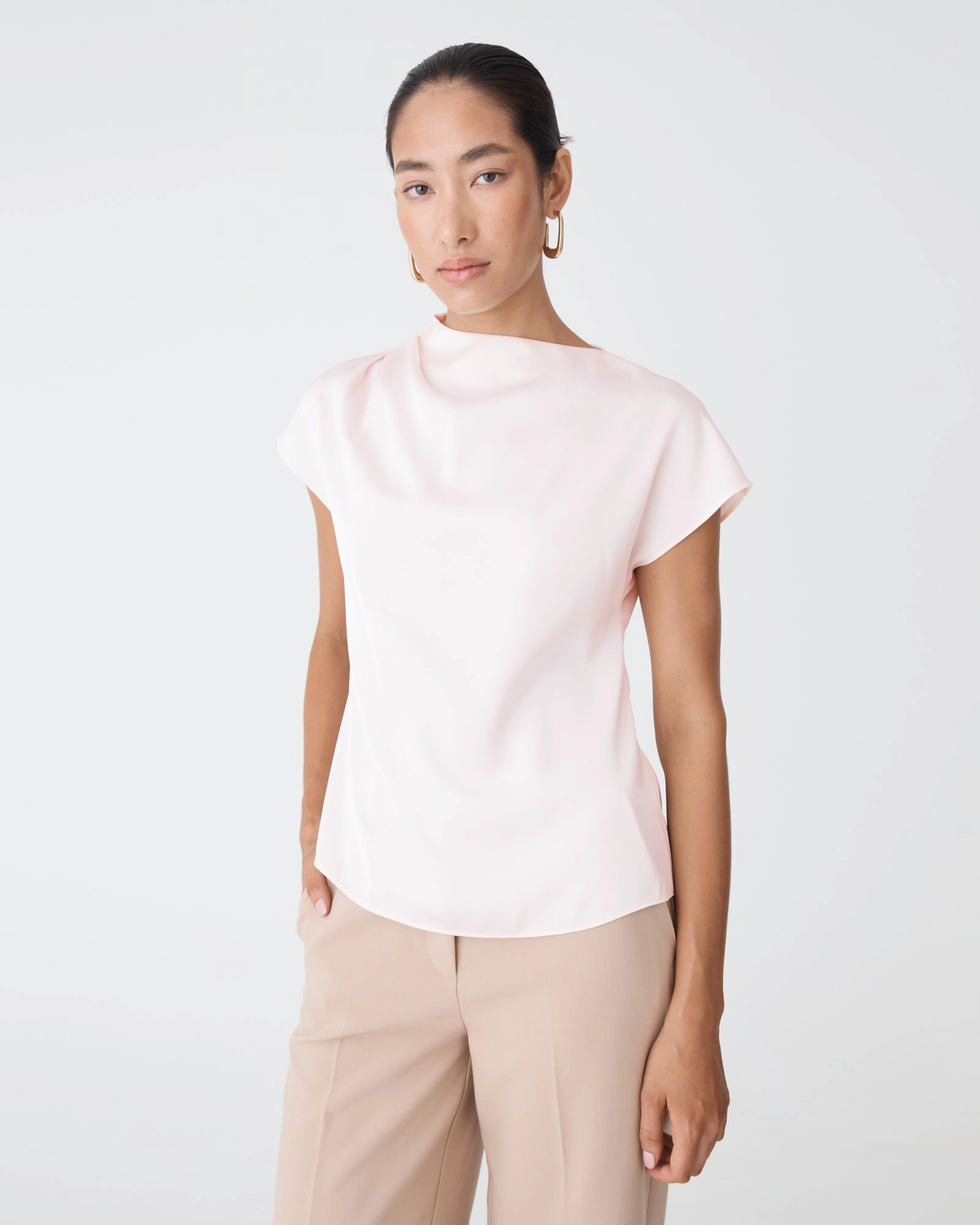 Forcast Clothing - Zafina Pleated Draped Top