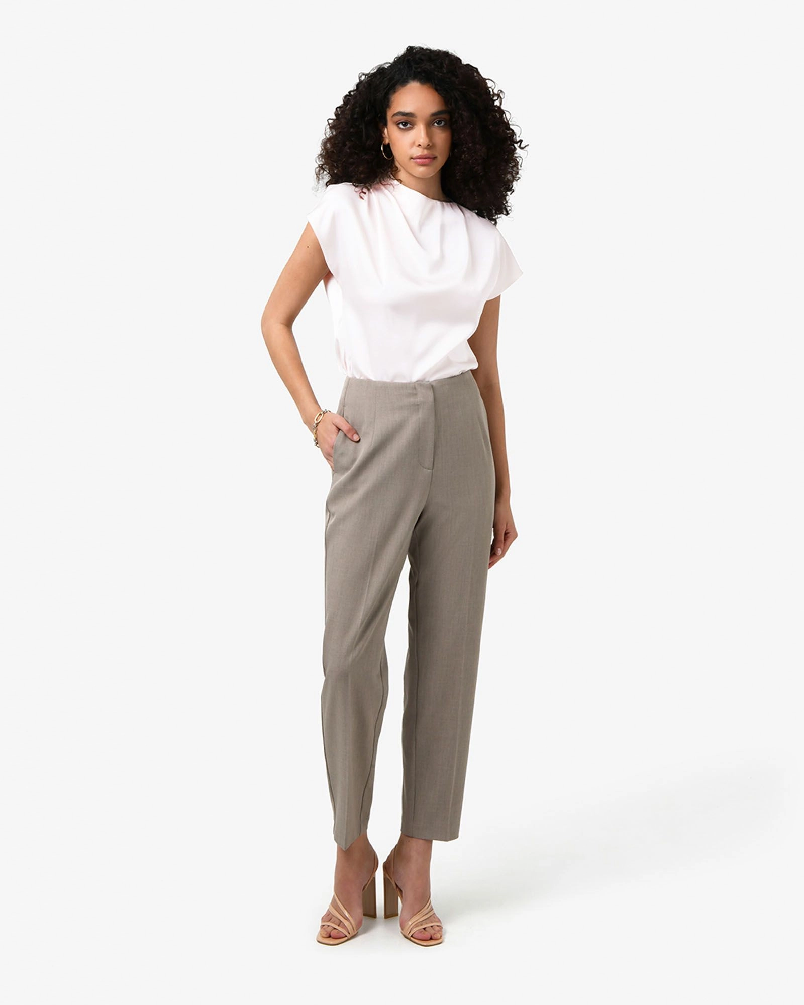 Forcast Clothing - Zafina Pleated Draped Top