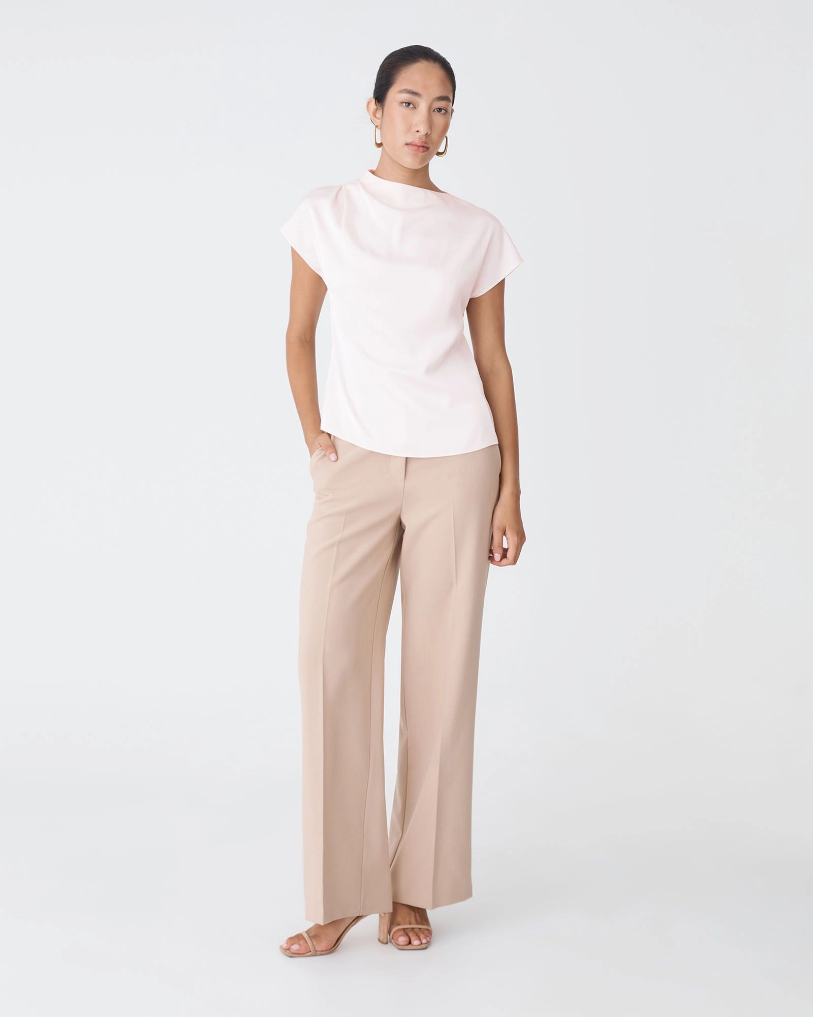 Forcast Clothing - Zafina Pleated Draped Top